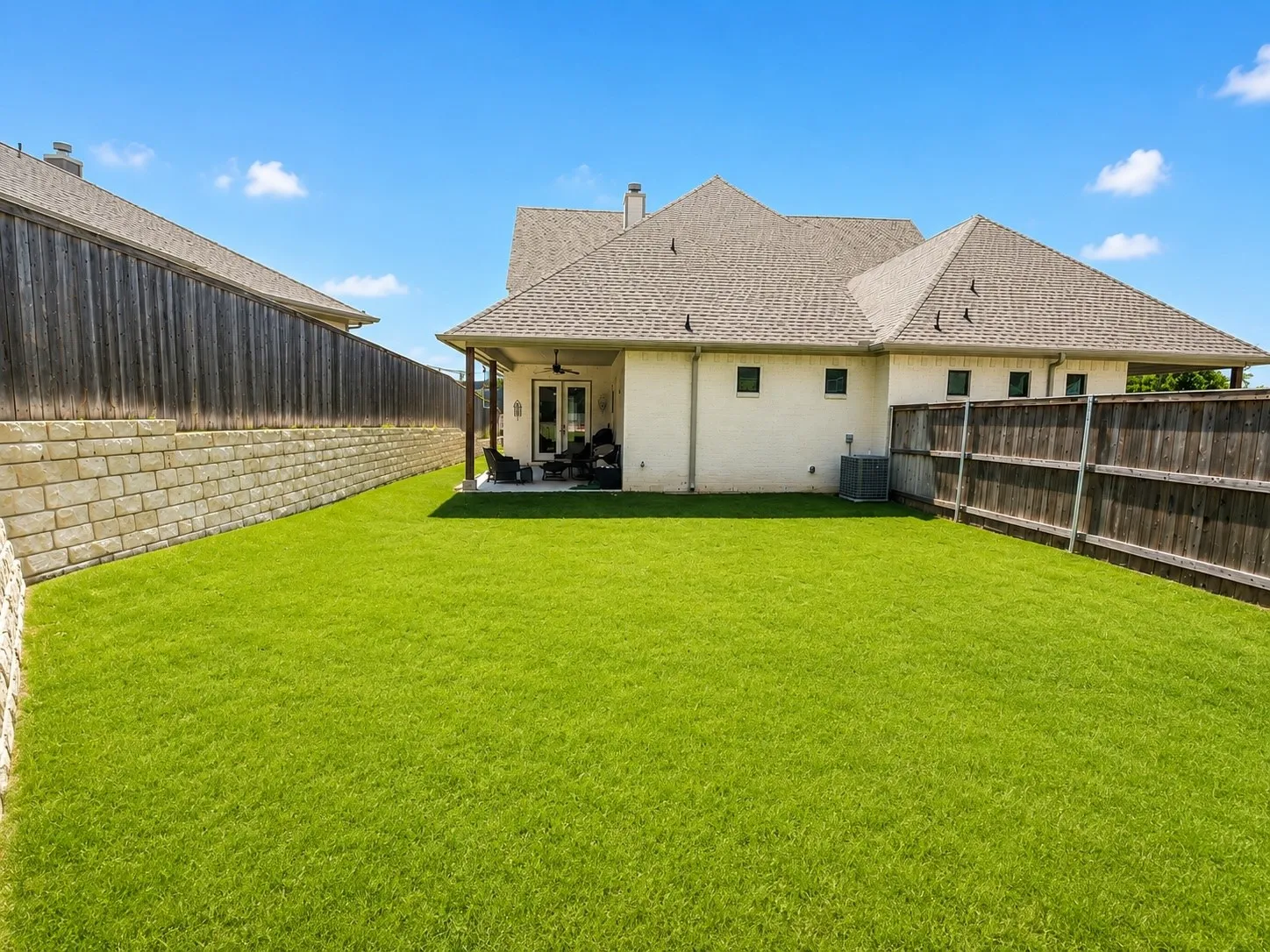 Ample space to play in back yard