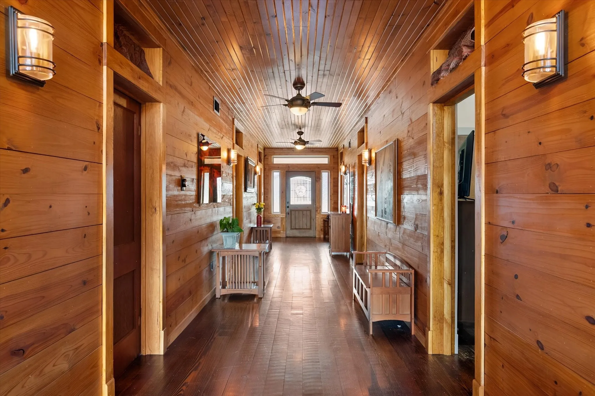 View down the hallway from the front entrance