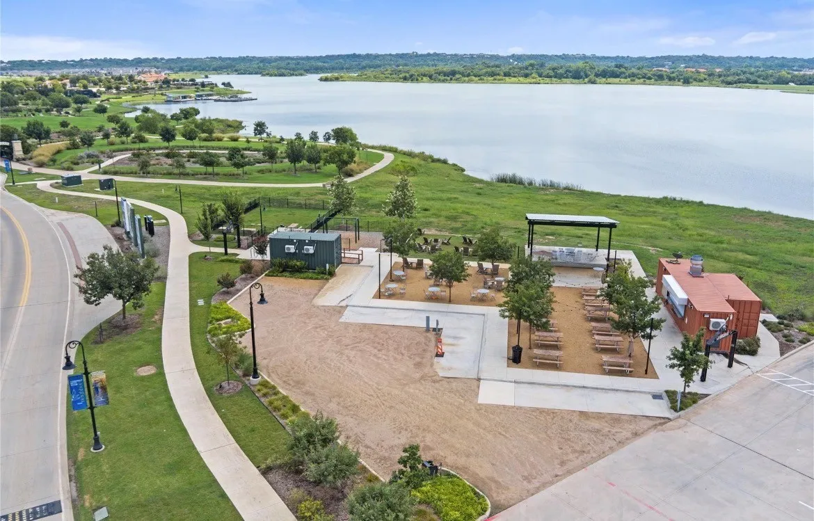 The Waterside Neighborhood Beer Garden where residents gather to drink, socialize, have coffee, eat, enjoy the view, watch live music