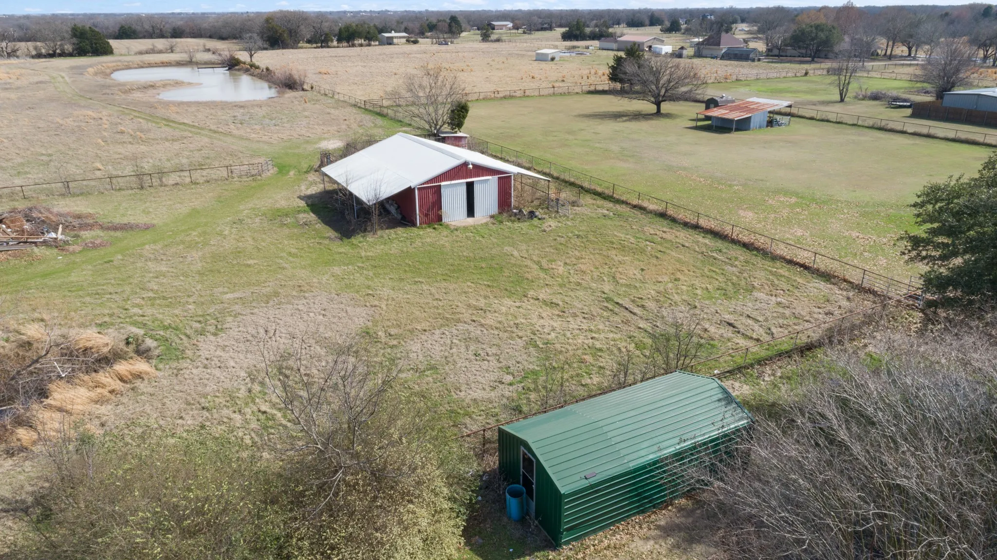 barn and greenhouse