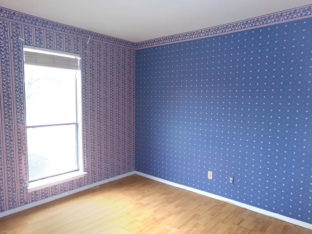 Wood-finish flooring with a two-pane window