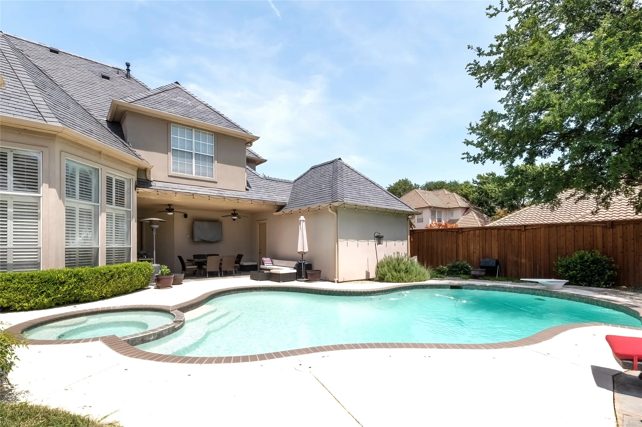 Pool with diving board