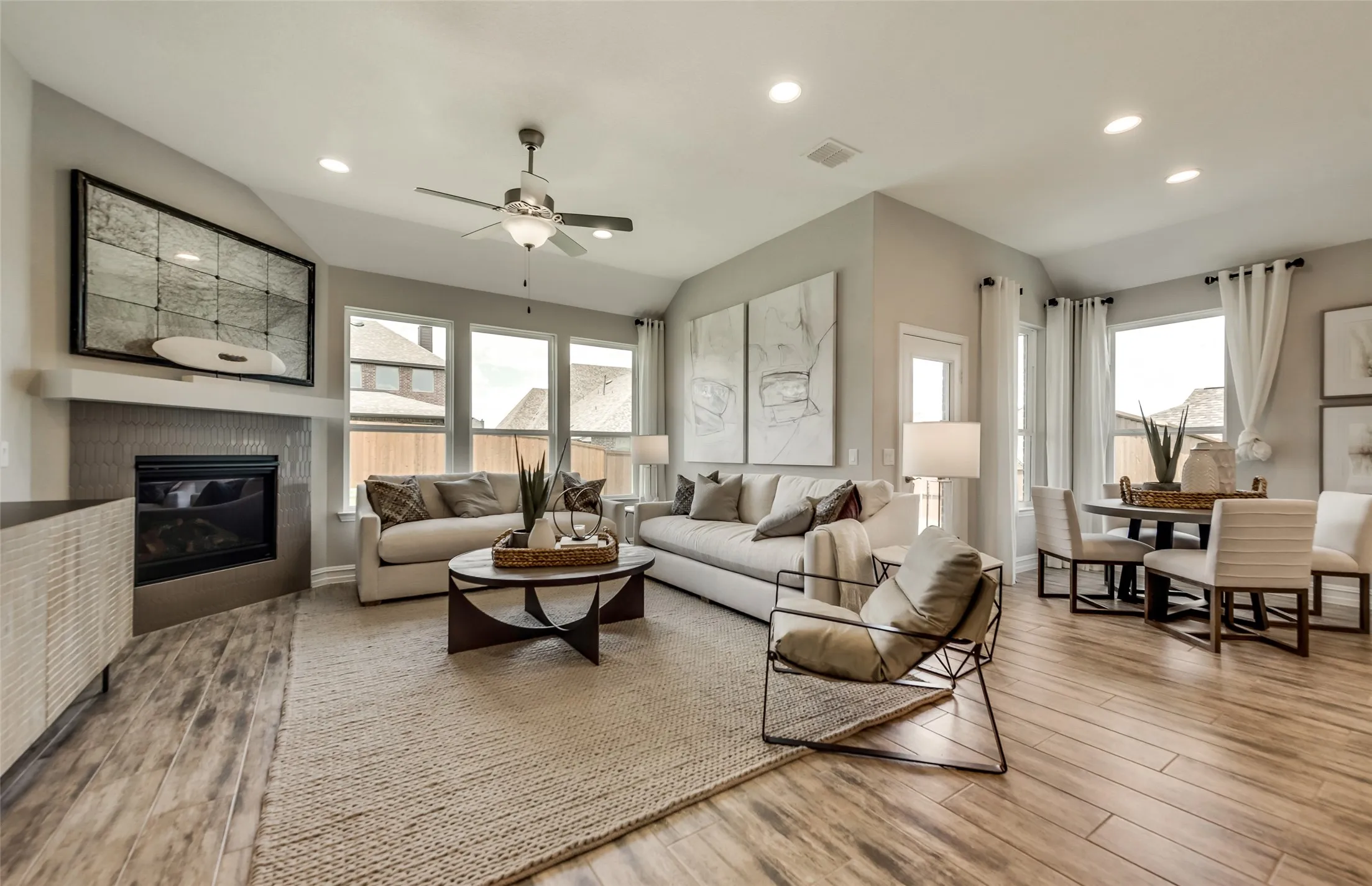 *Model Representation - Gathering room with view of main living areas