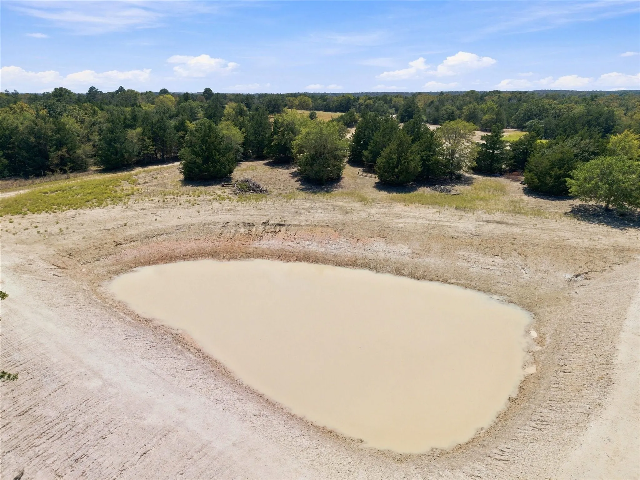 Newly dug pond and not on ariel maps with water present
