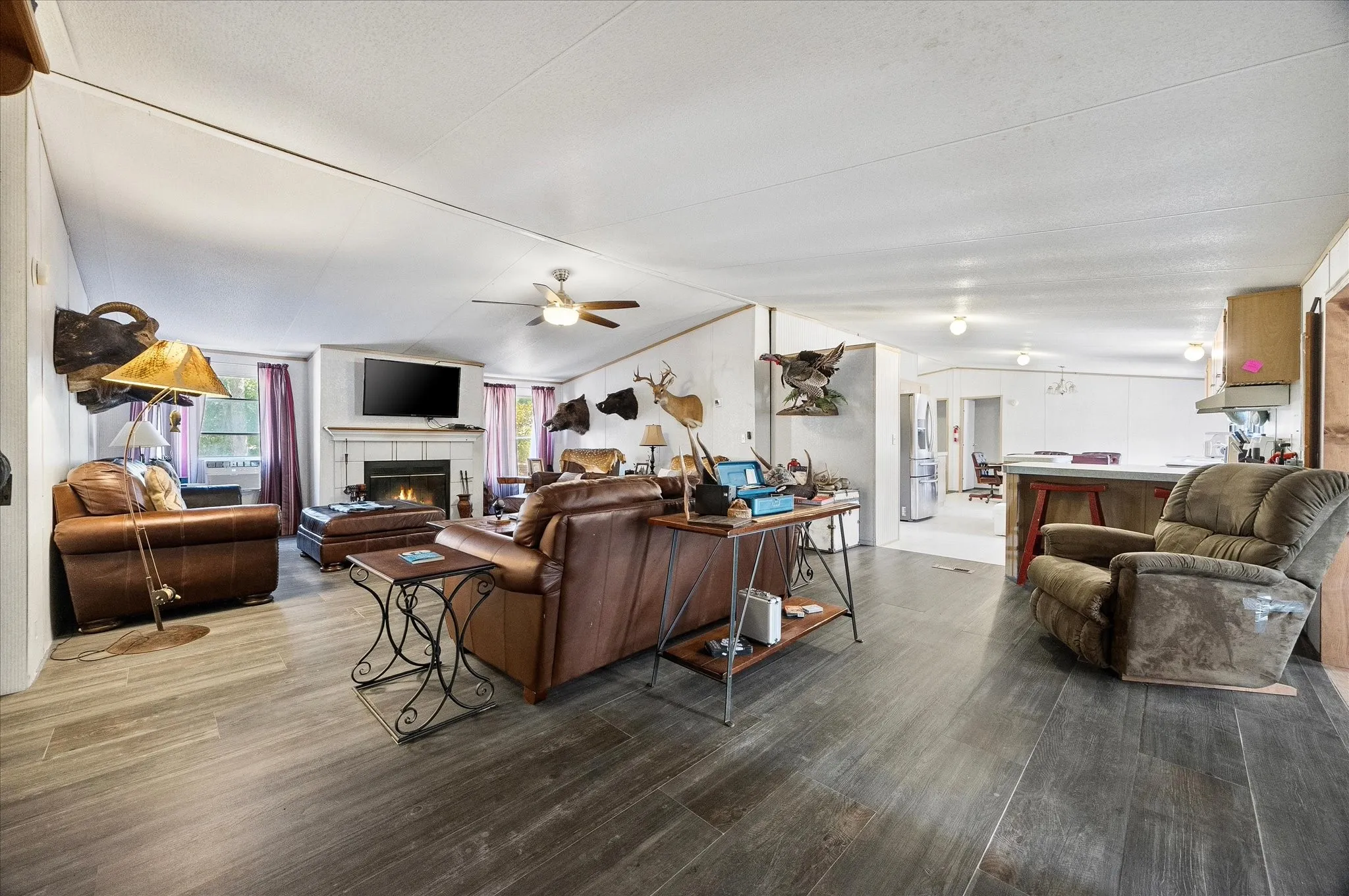 Spacious room to relax and enjoy company and  television.