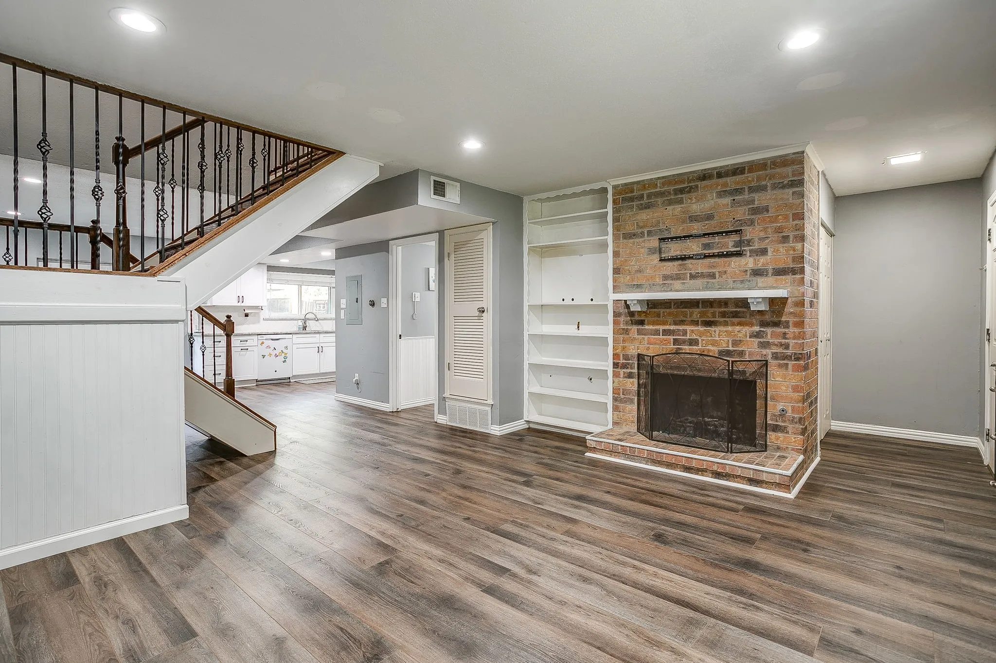 living room with great sight lines through lower level