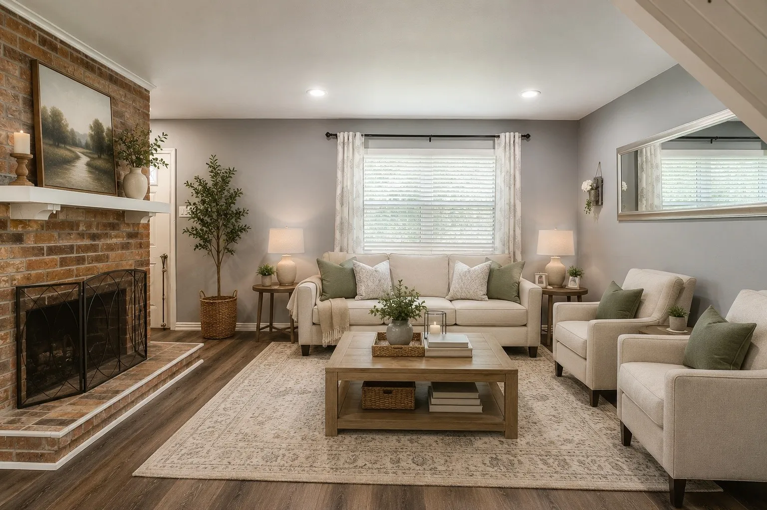 living space - virtually staged using AI