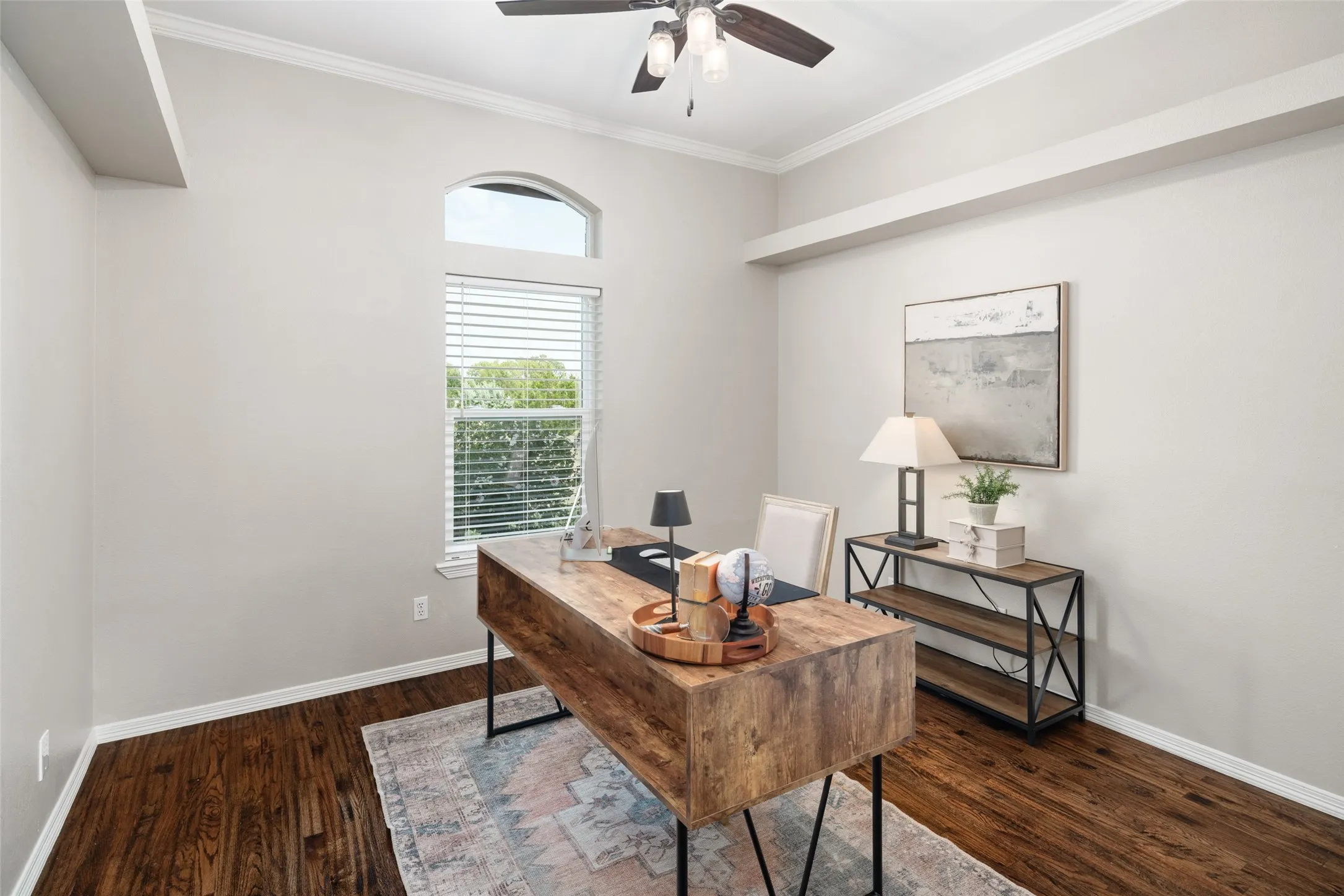 Has front yard views and a closet so could also be 4th bedroom or flex space