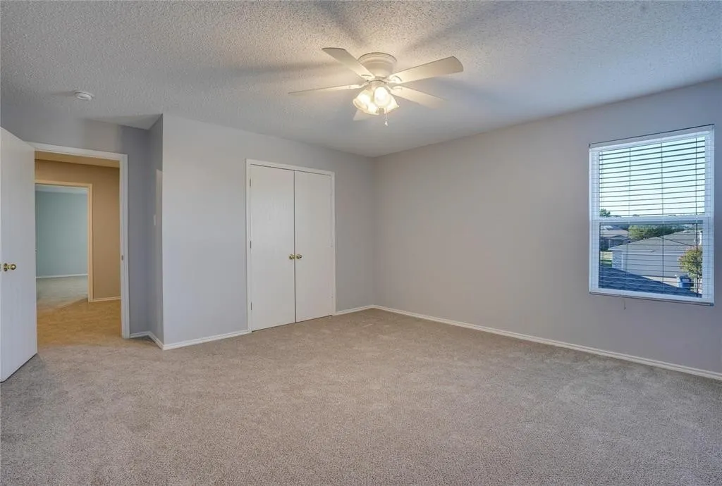 Neutral tone walls with carpeting throughout
