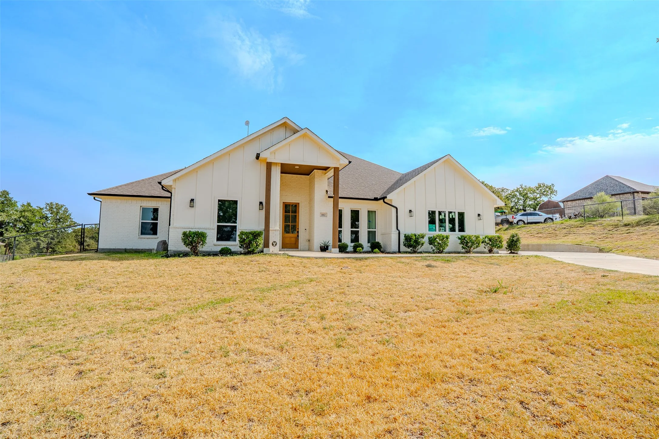 One story home with 4 Beds and 3 Baths. The land has several elevation changes which provides a unique view of the landscape and provides privacy from the road.