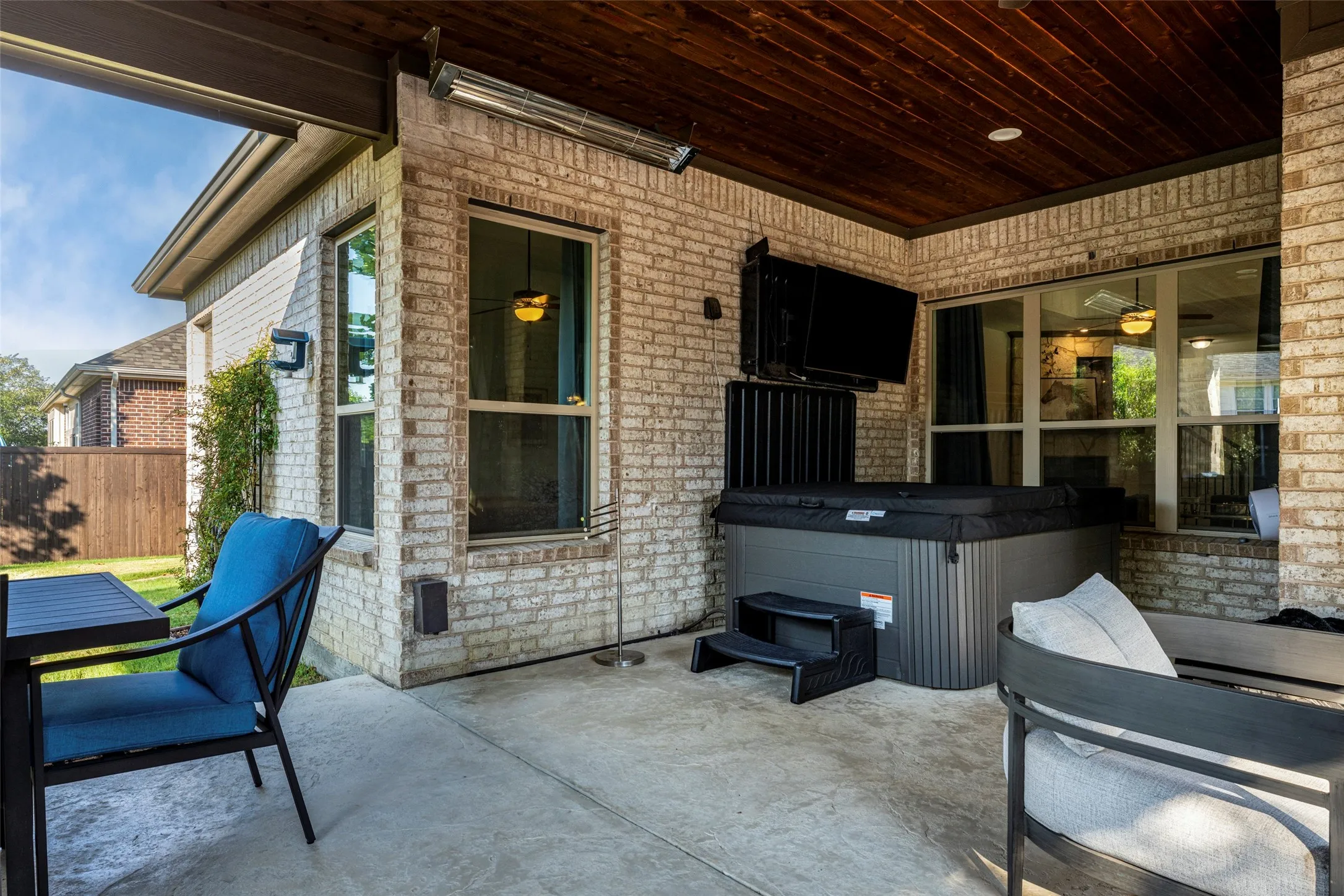 Room for the hot tub that does convey with the property.