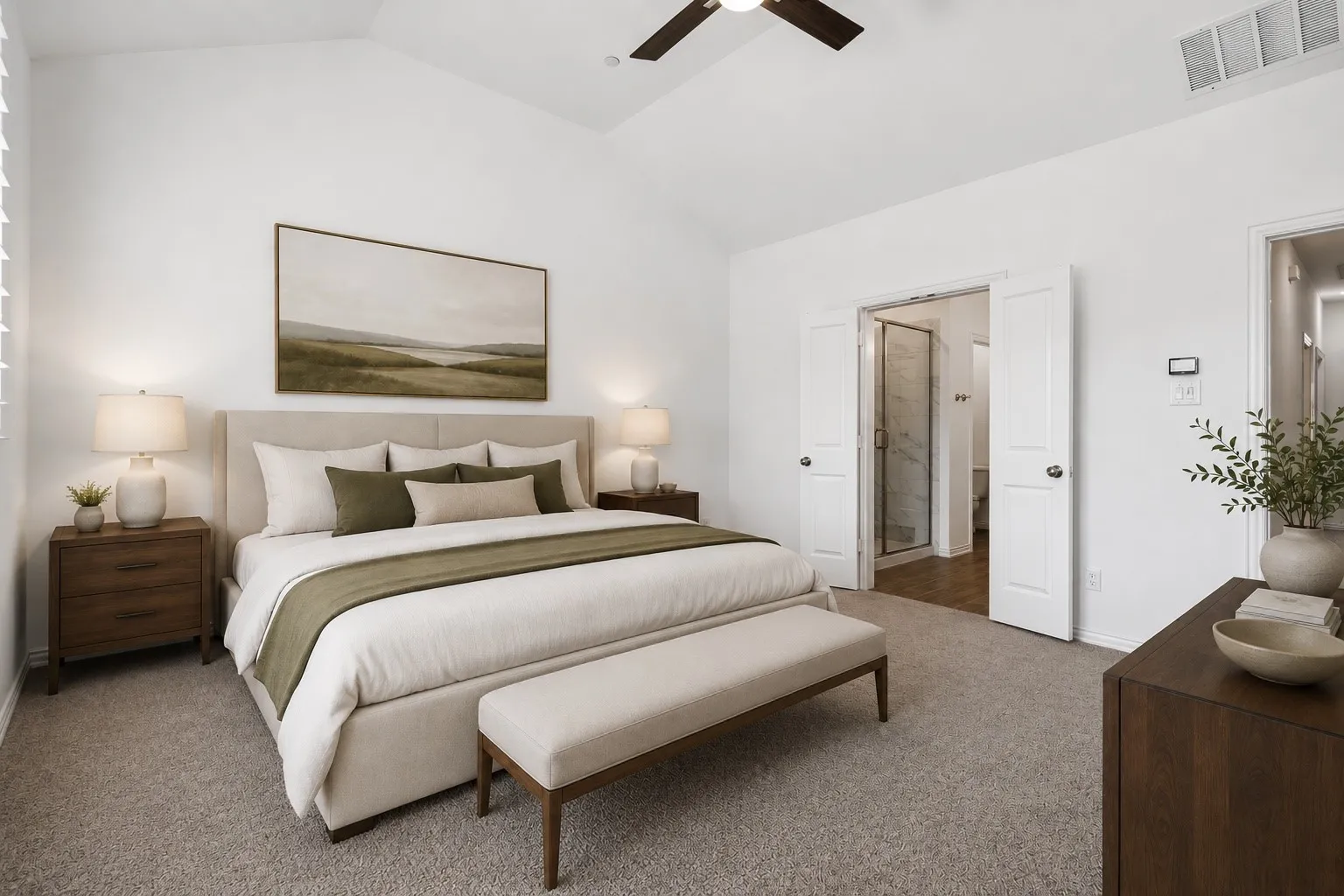 Large Primary Bedroom Complete with En-suite Bath and Walk-in Closet