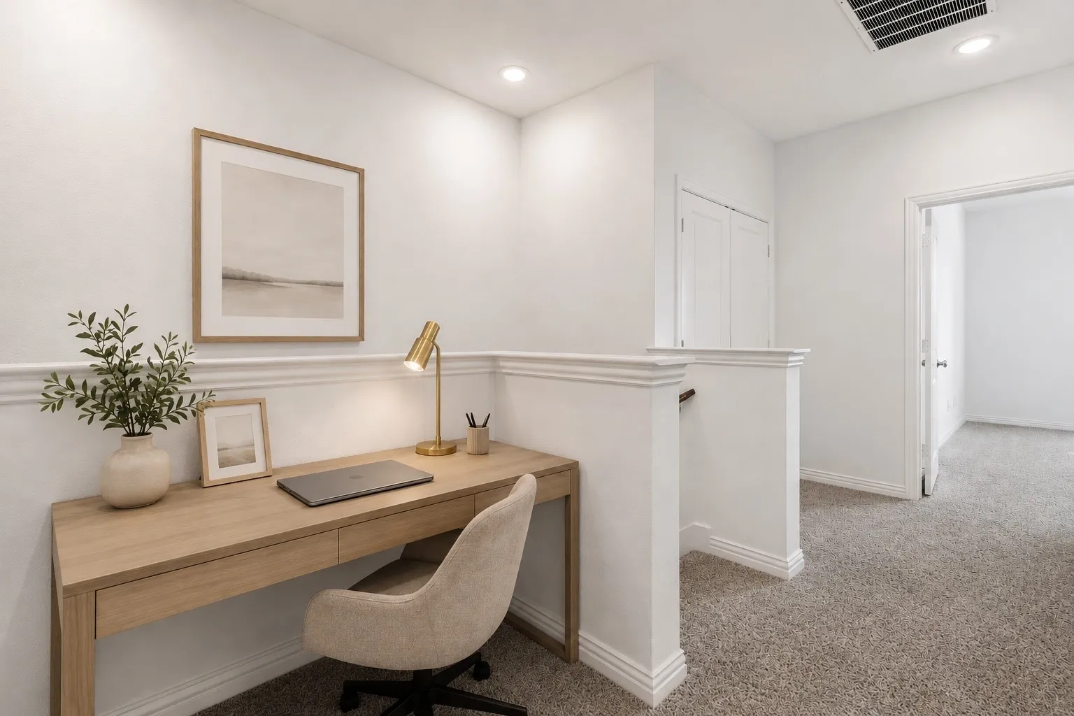 Office Nook on Second Floor with Room for a Workspace
