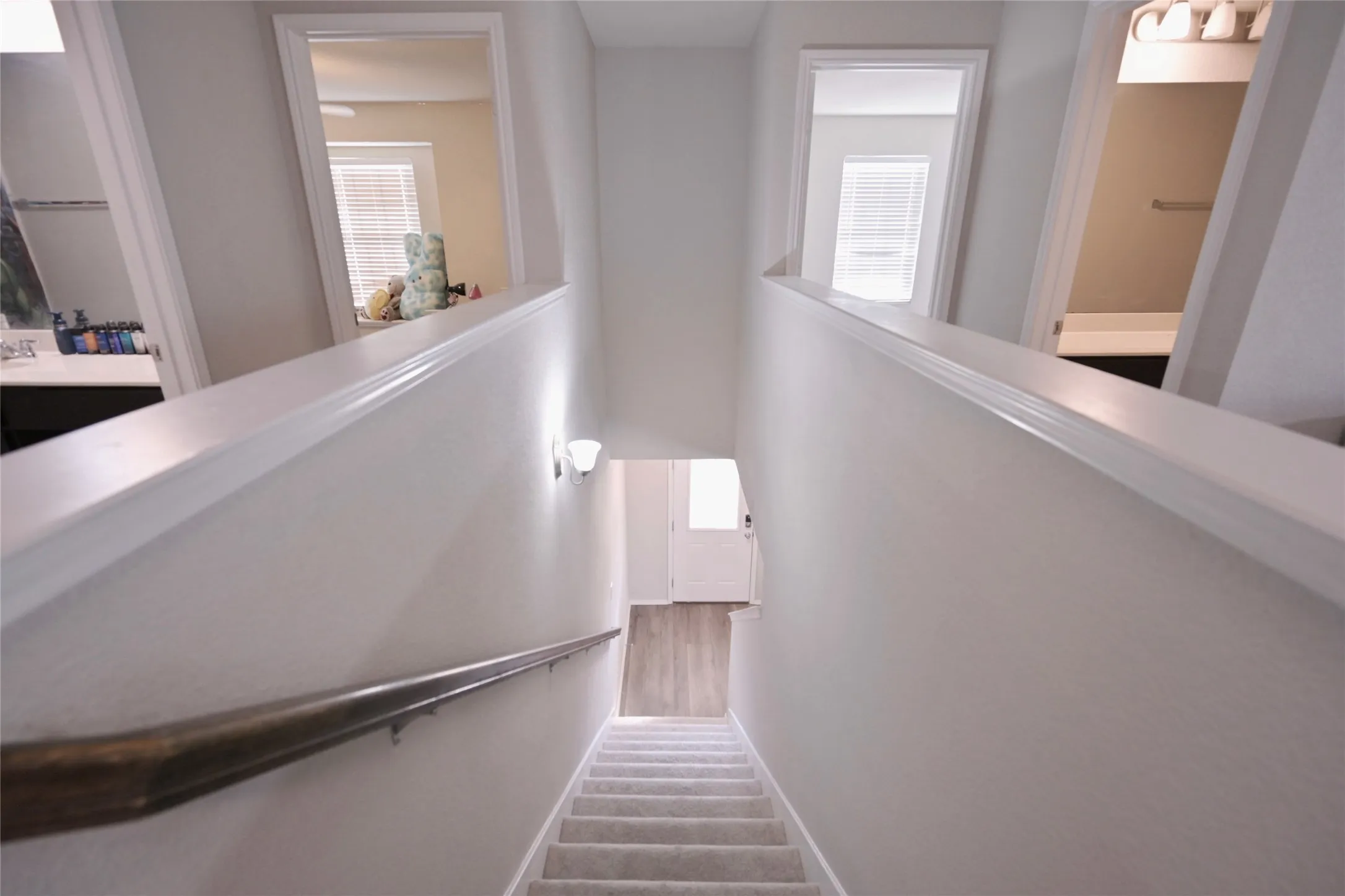 Stairs looking down at Entry