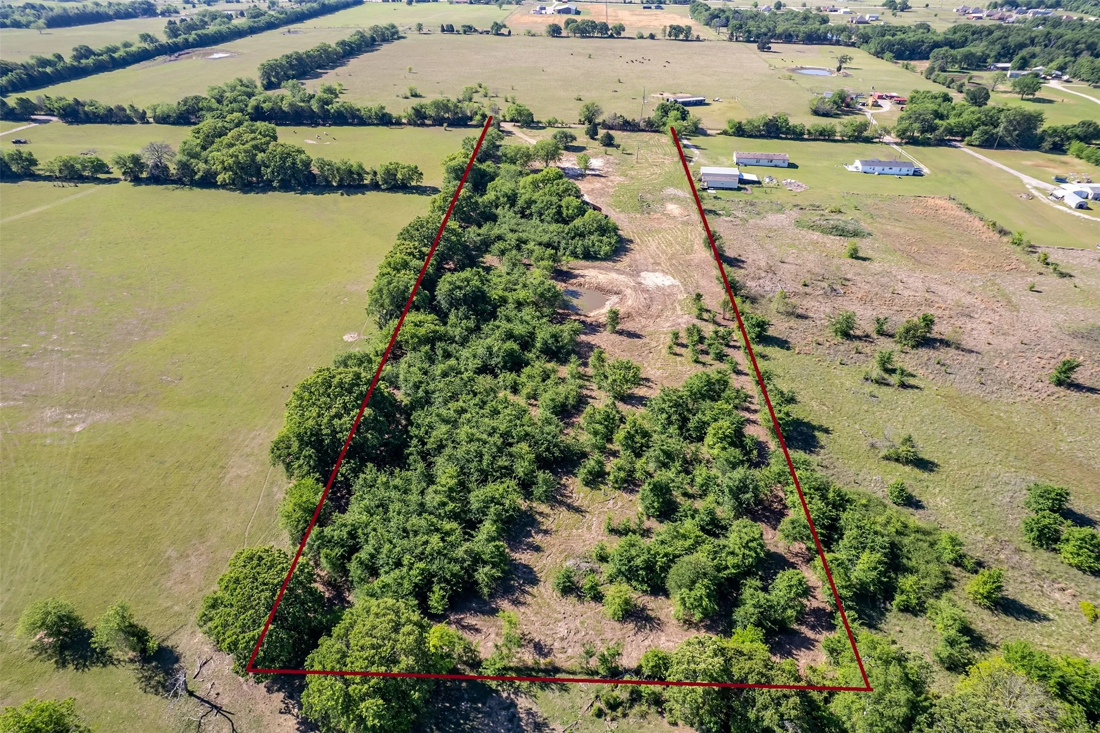 Expansive parcel featuring a mix of open land and mature trees