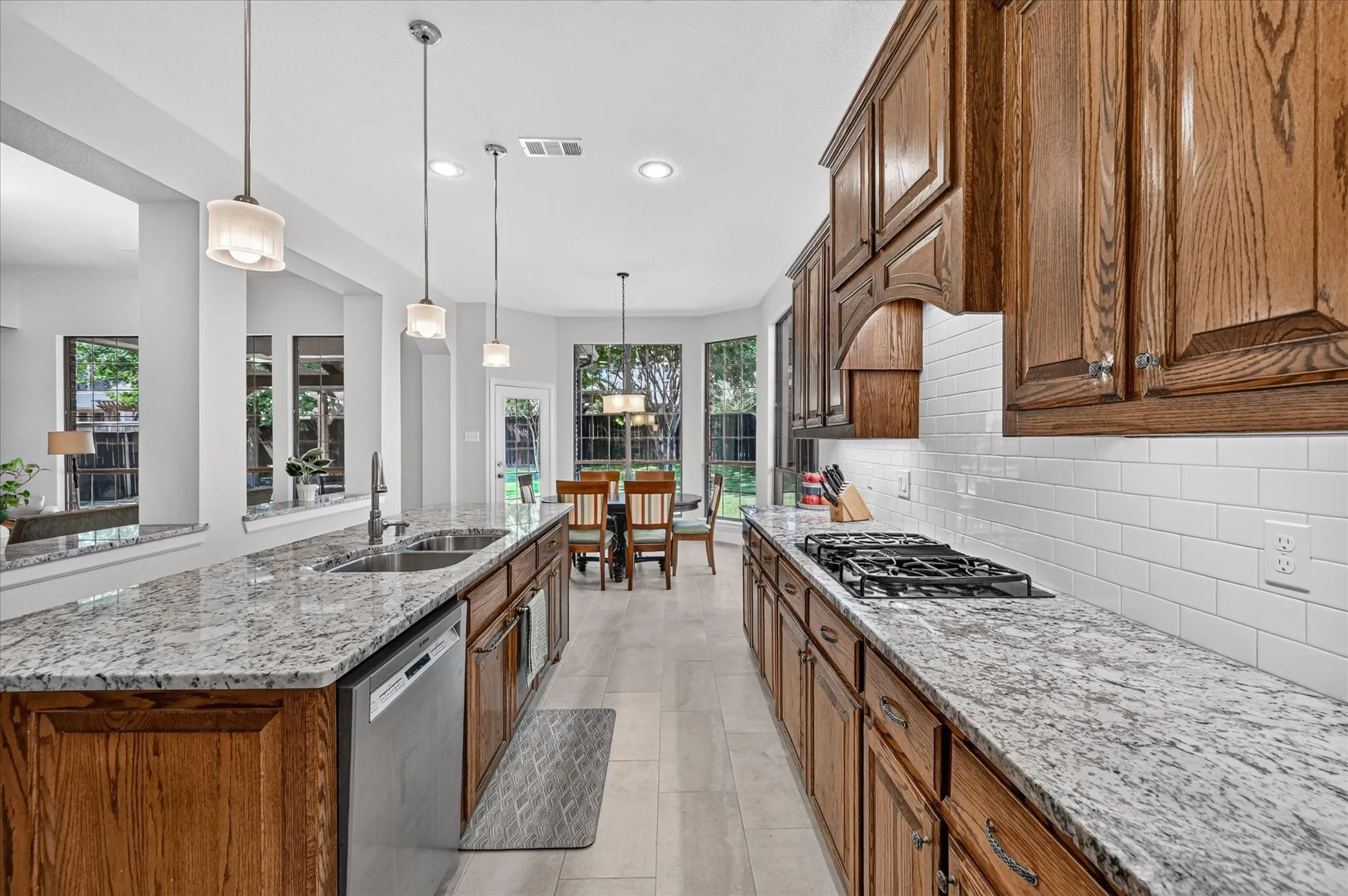 This kitchen has loads of counter space, and quality site-built cabinets