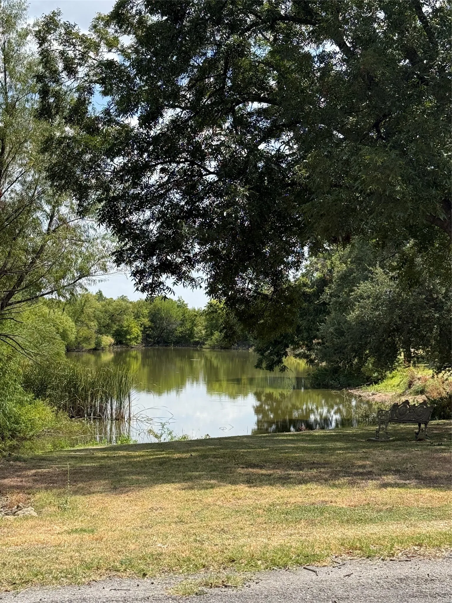 Pond to left of entrance