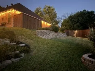 Landscaped lower yard