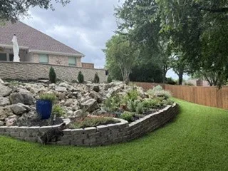 Landscaped lower yard