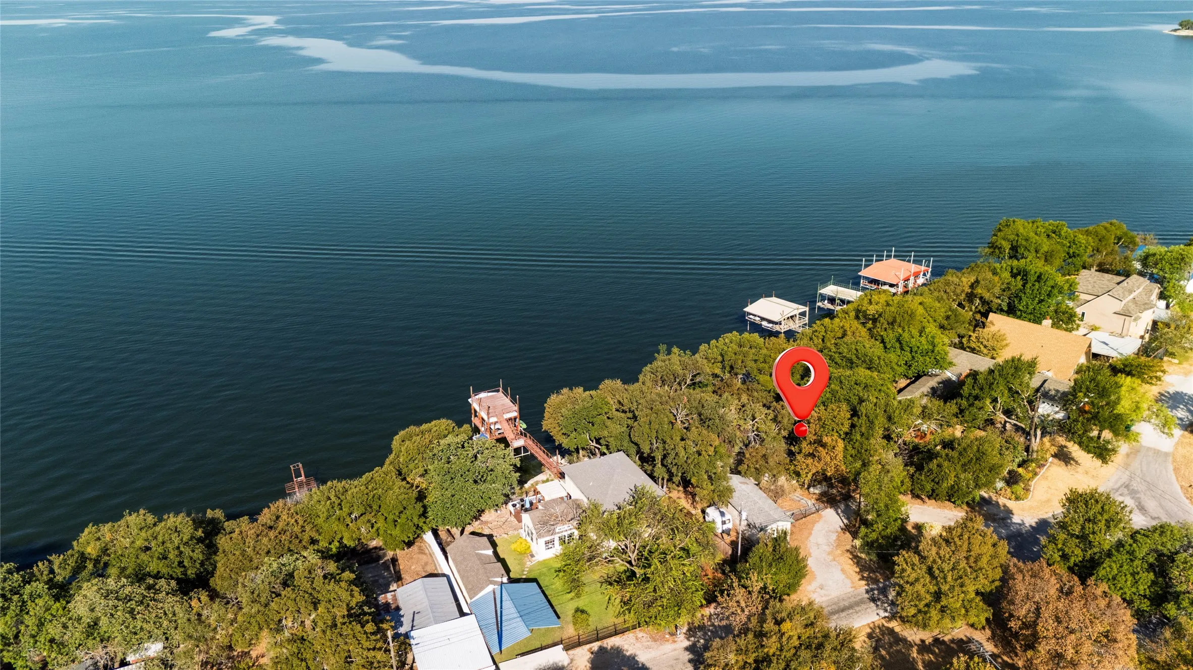 There are about 2 miles across to the otherside of the lake.