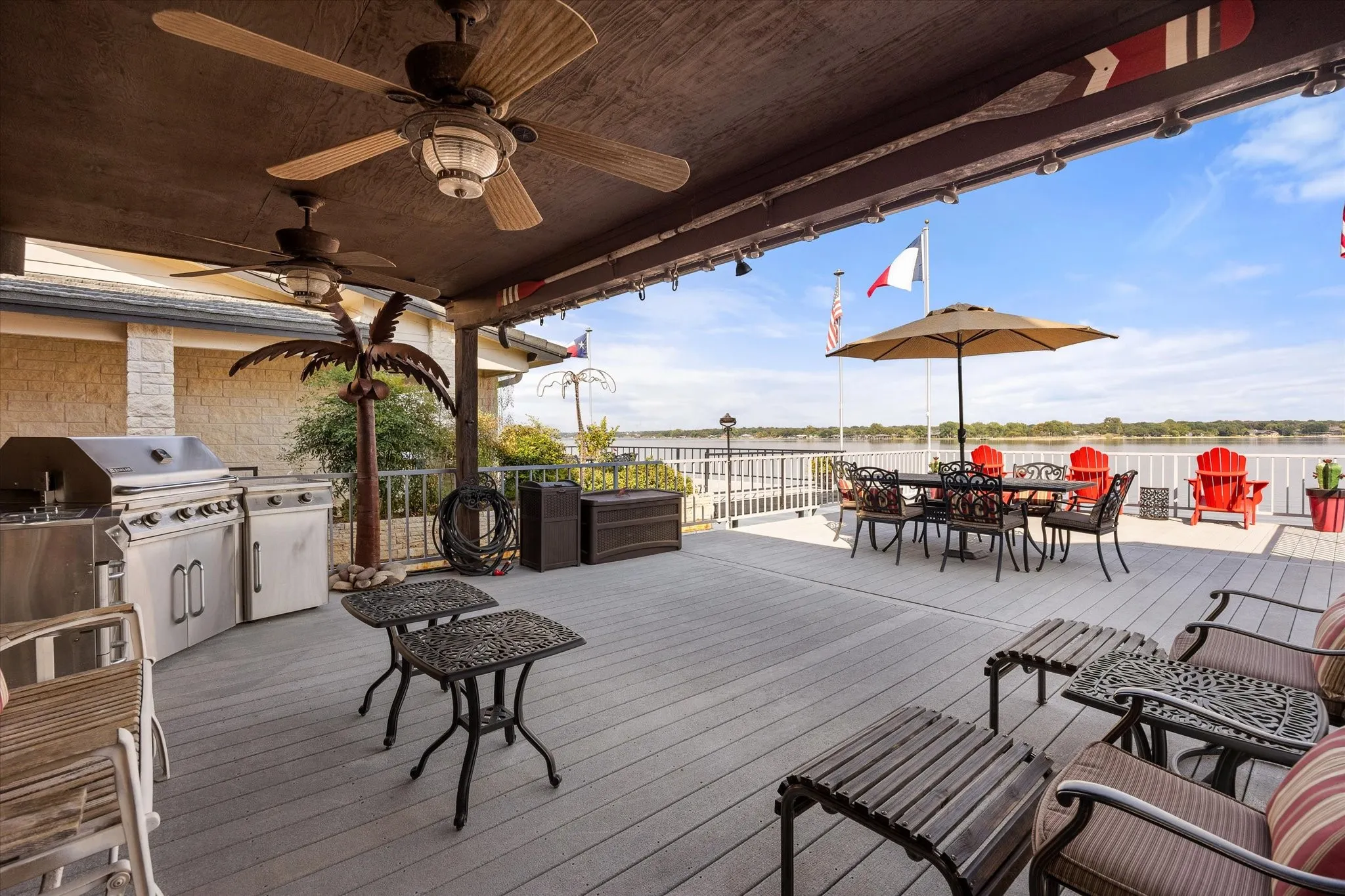 Both covered and uncovered deck space, with room for everyone!