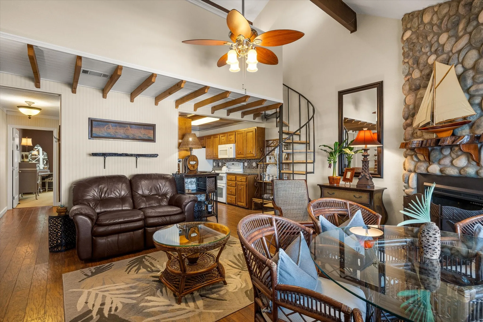 Living area, looking toward kitchen