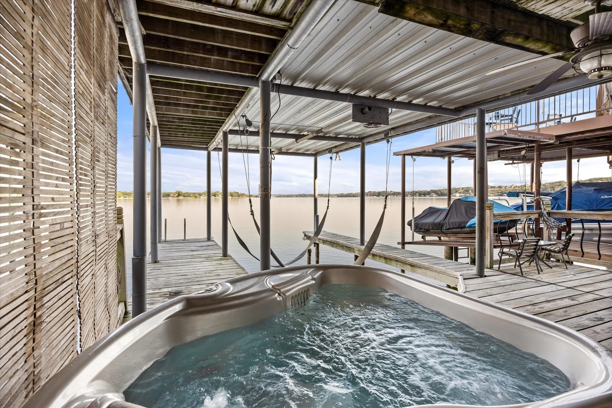 Lower level dock--with hot tub!