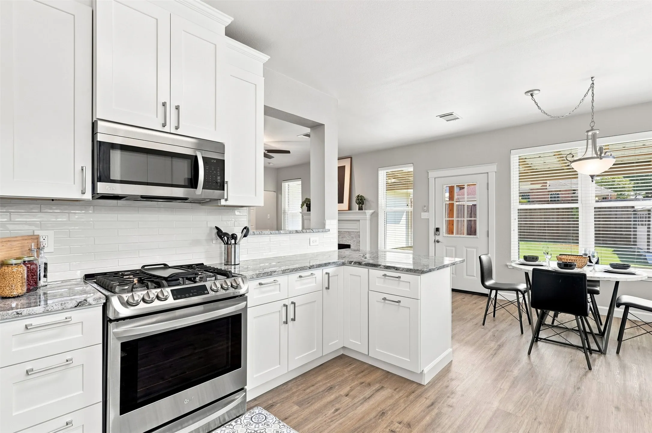 Open Concept to dining room and kitchen for ease of entertaining.
