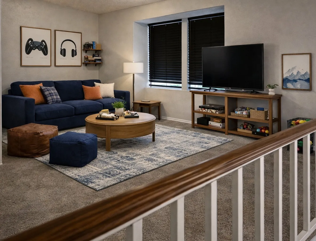 Virtually staged to show potential.  Can be used for office, second living area or game room.