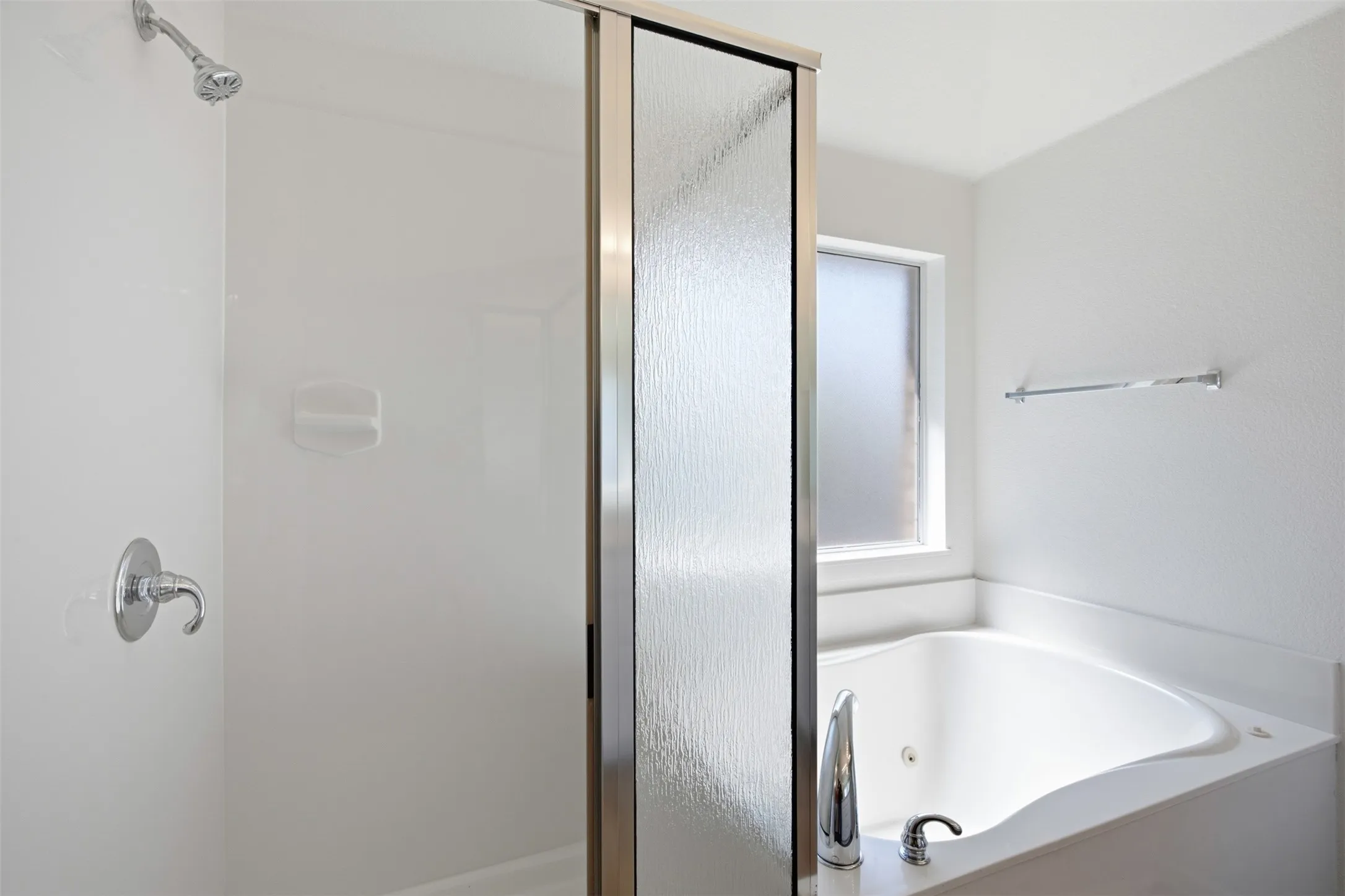 Ensuite primary bathroom with large walk-in closet, brand new counters and plumbing fixtures, separate shower and deep tub at 10232 Ash Creek Lane by Seth Fowler of Williams Trew Real Estate