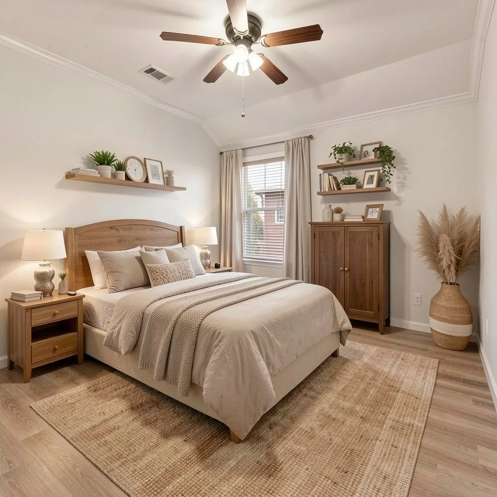 Bedroom #2 with luxury vinyl plank, window coverings and fresh paint at 10232 Ash Creek Lane by Seth Fowler of Williams Trew Real Estate