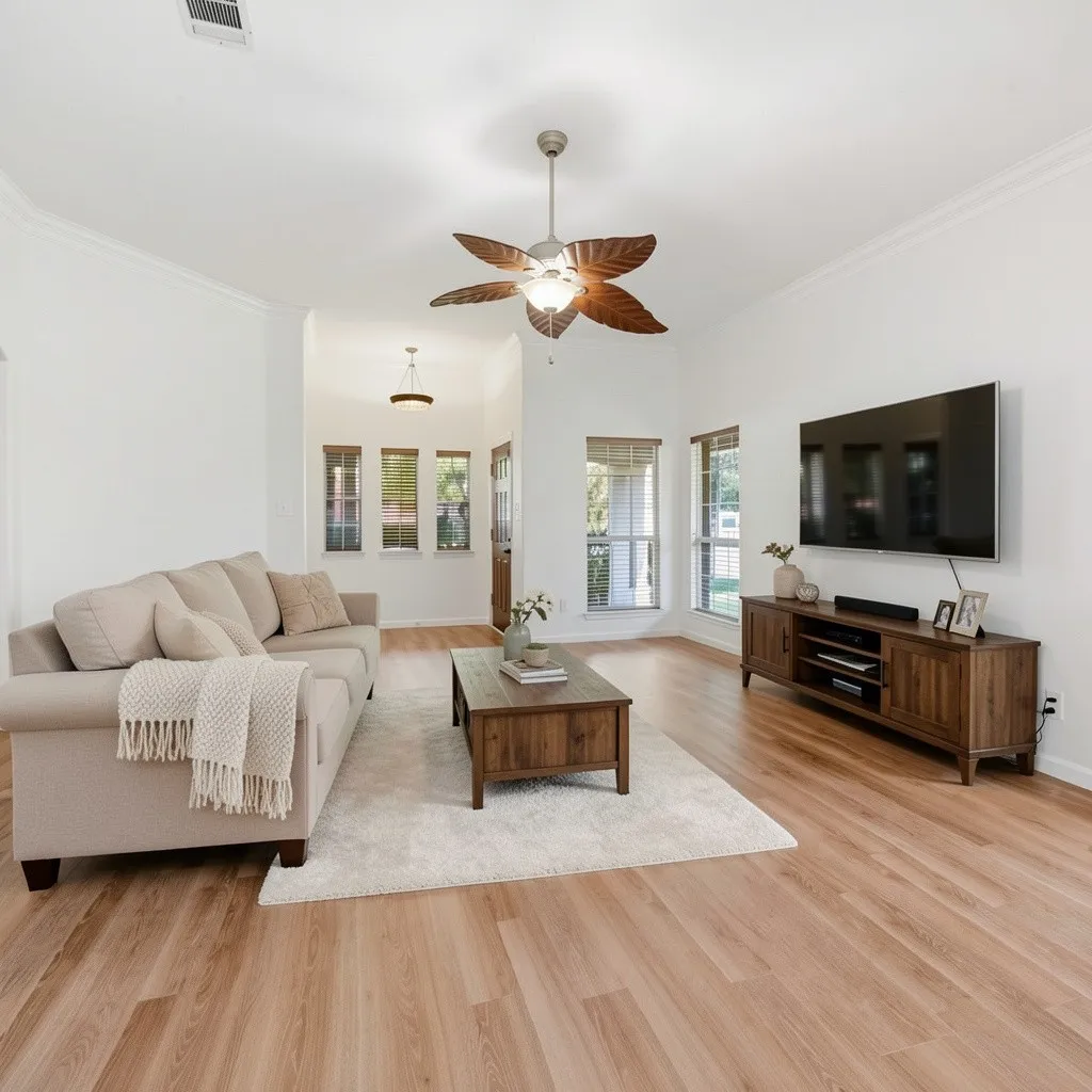 Brand new luxury vinyl plank flooring throughout the home, freshly painted walls give this home a light and bright move-in ready look at 10232 Ash Creek Lane listed by Seth Fowler of Williams Trew Real Estate