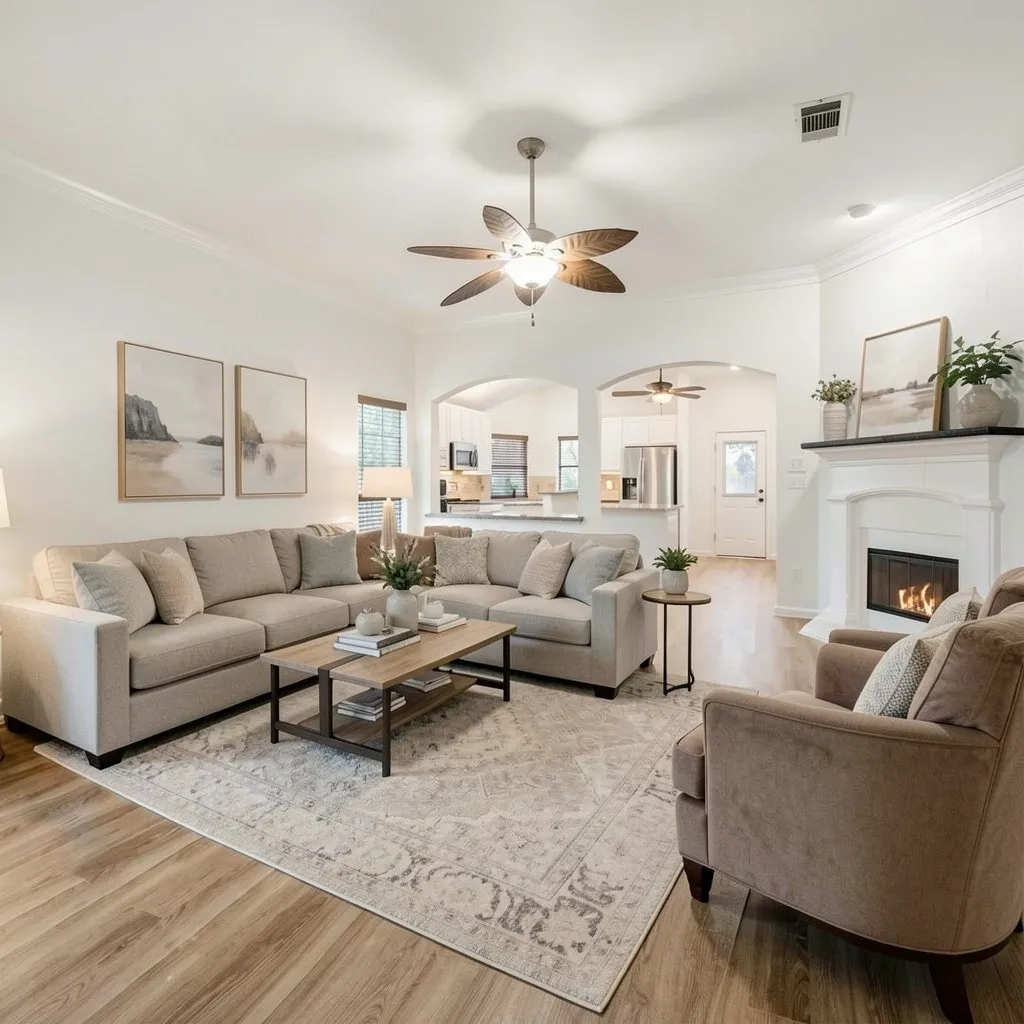 Brand new luxury vinyl plank flooring throughout the home, freshly painted walls give this home a light and bright move-in ready look at 10232 Ash Creek Lane listed by Seth Fowler of Williams Trew Real Estate