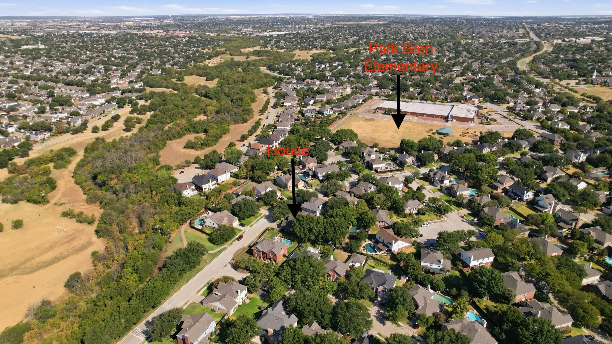 Walking distance to Keller ISD Park Glen Elementary