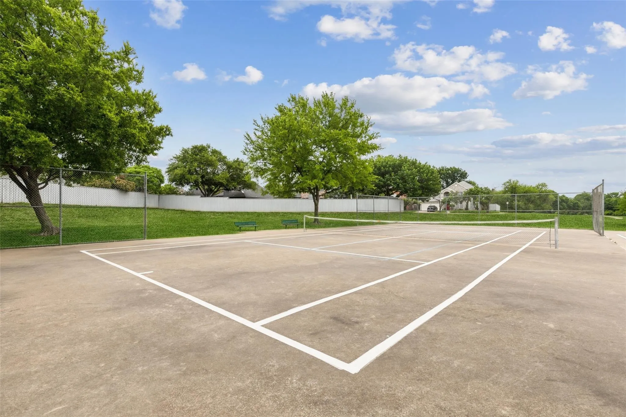 The park includes tennis/pickball, disc golf, soccer posts, basketball and trails.