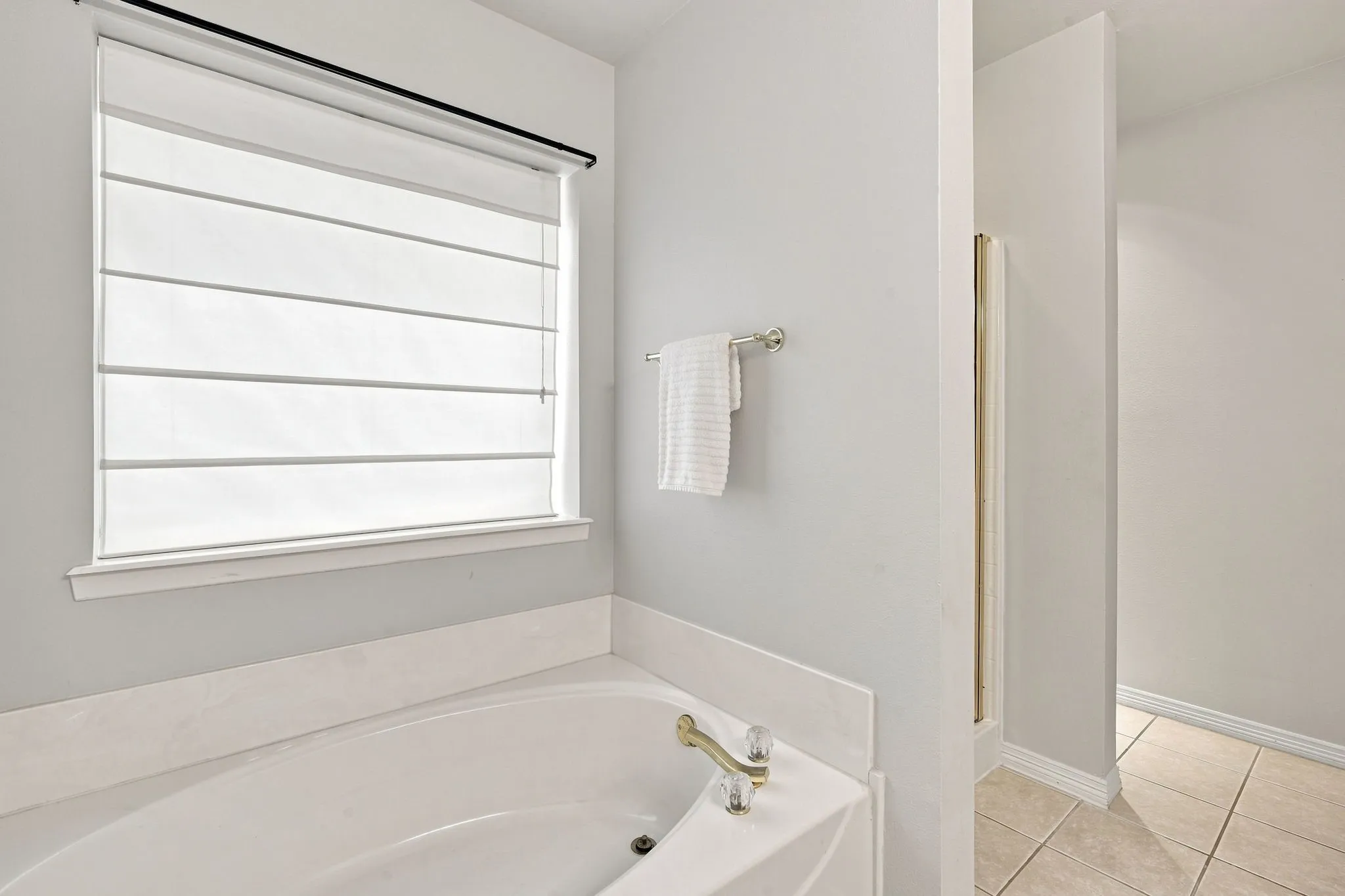 A garden tub ready to provide many tranquil moments