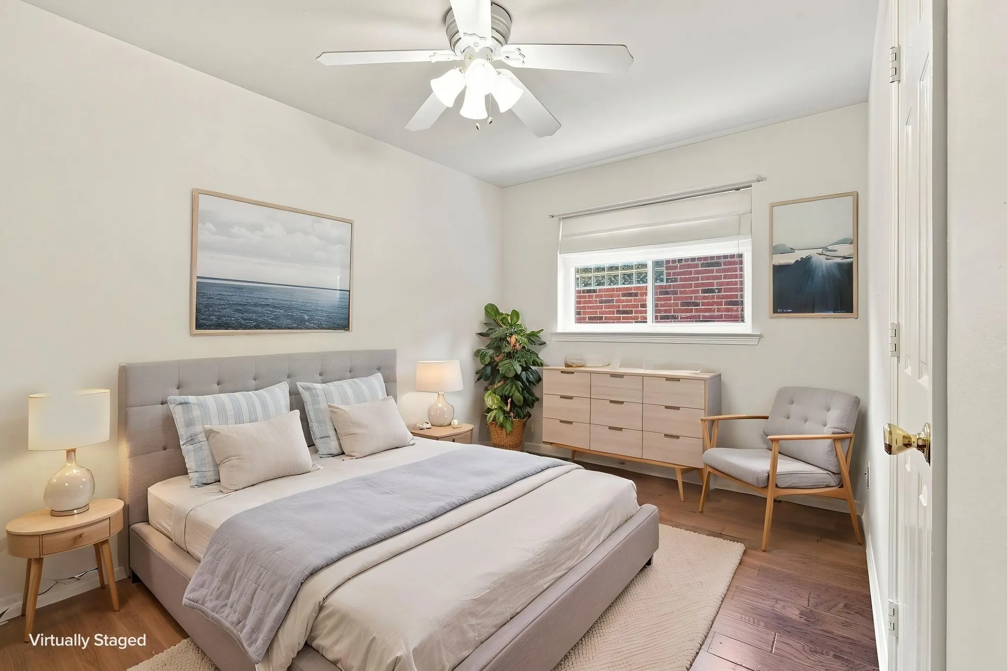 Virtually staged to show one option for this room