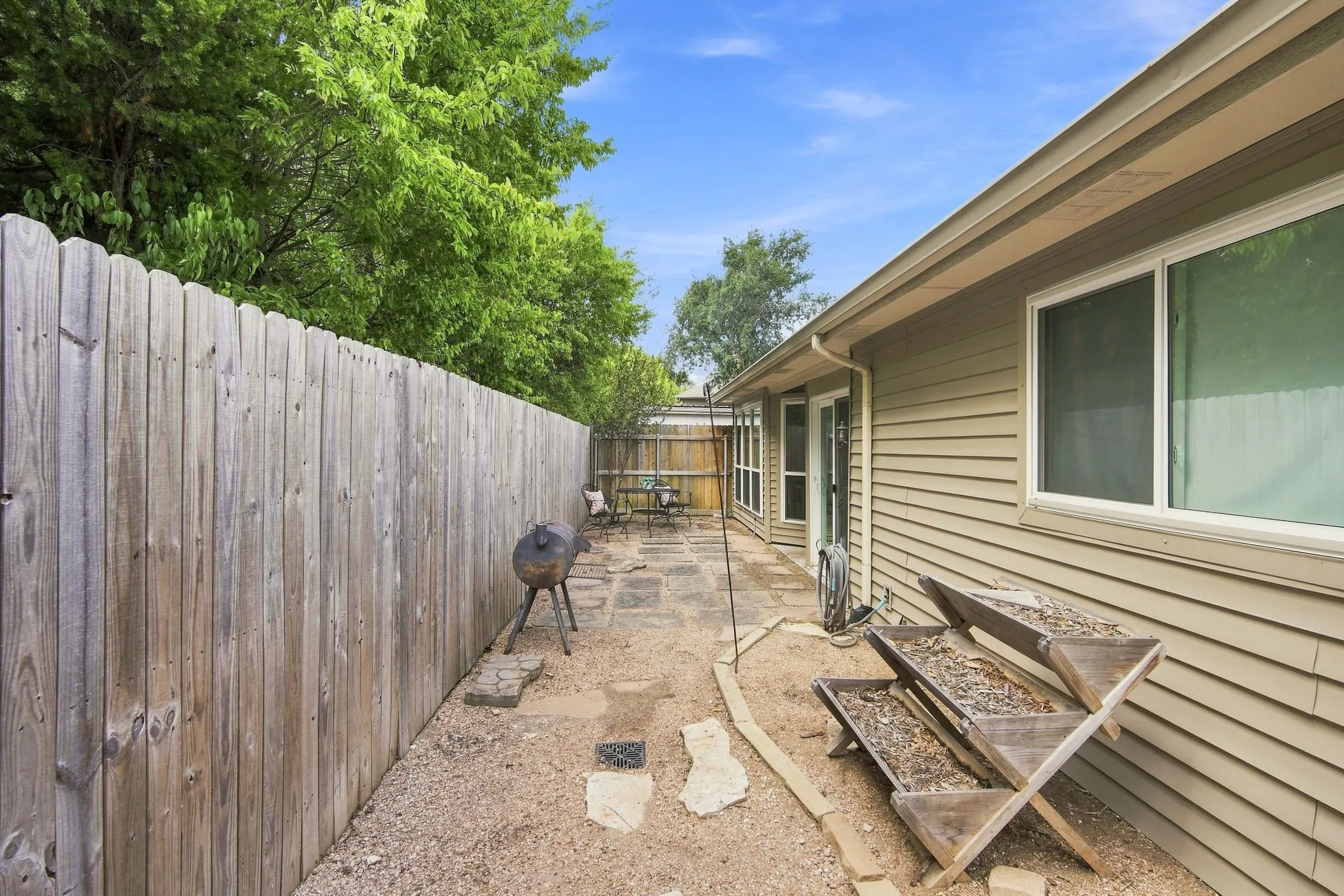 The courtyard area is generous enough for gardening, entertaining and making memories