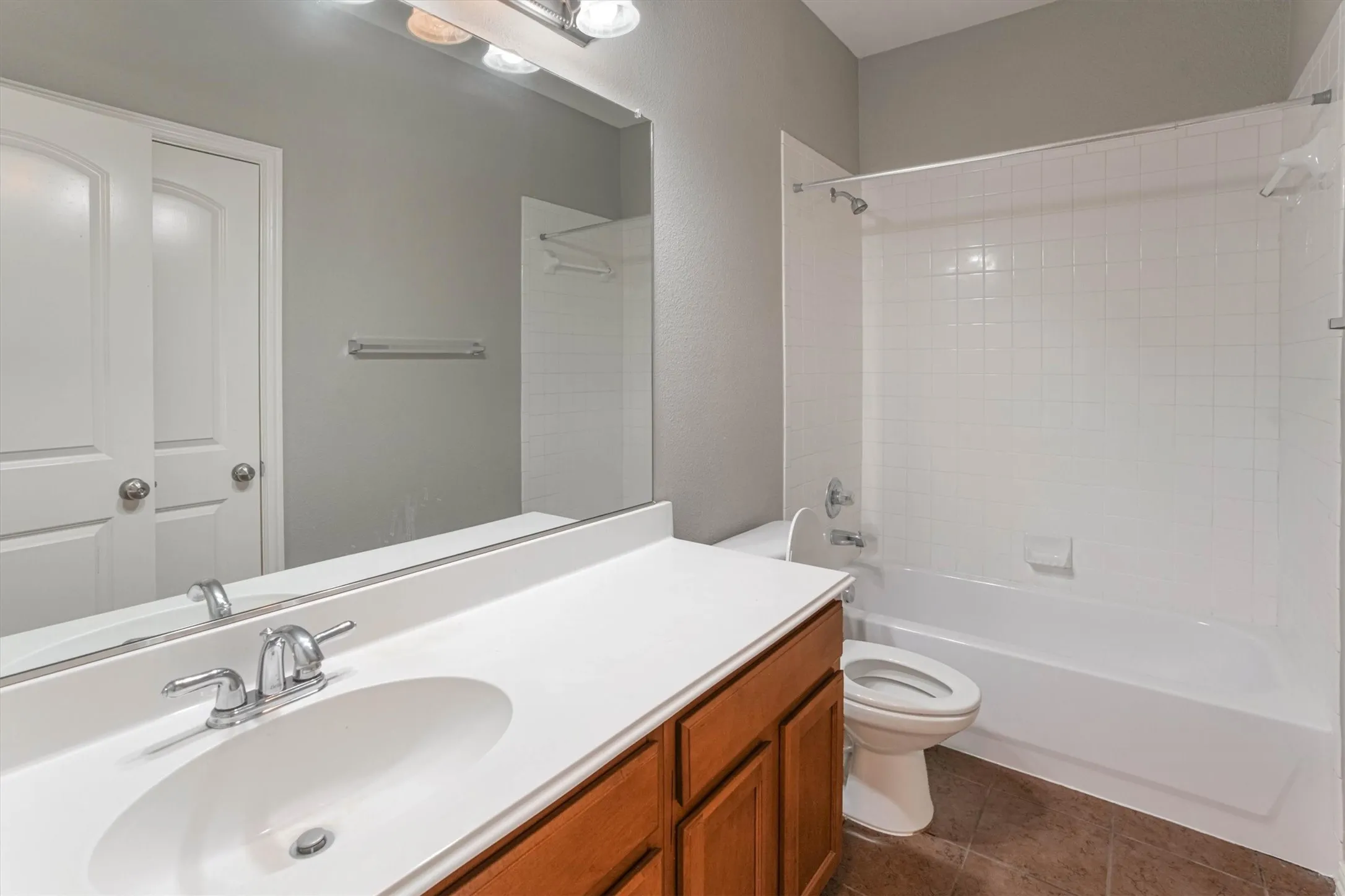 Hall bathroom conveniently located near secondary bedrooms
