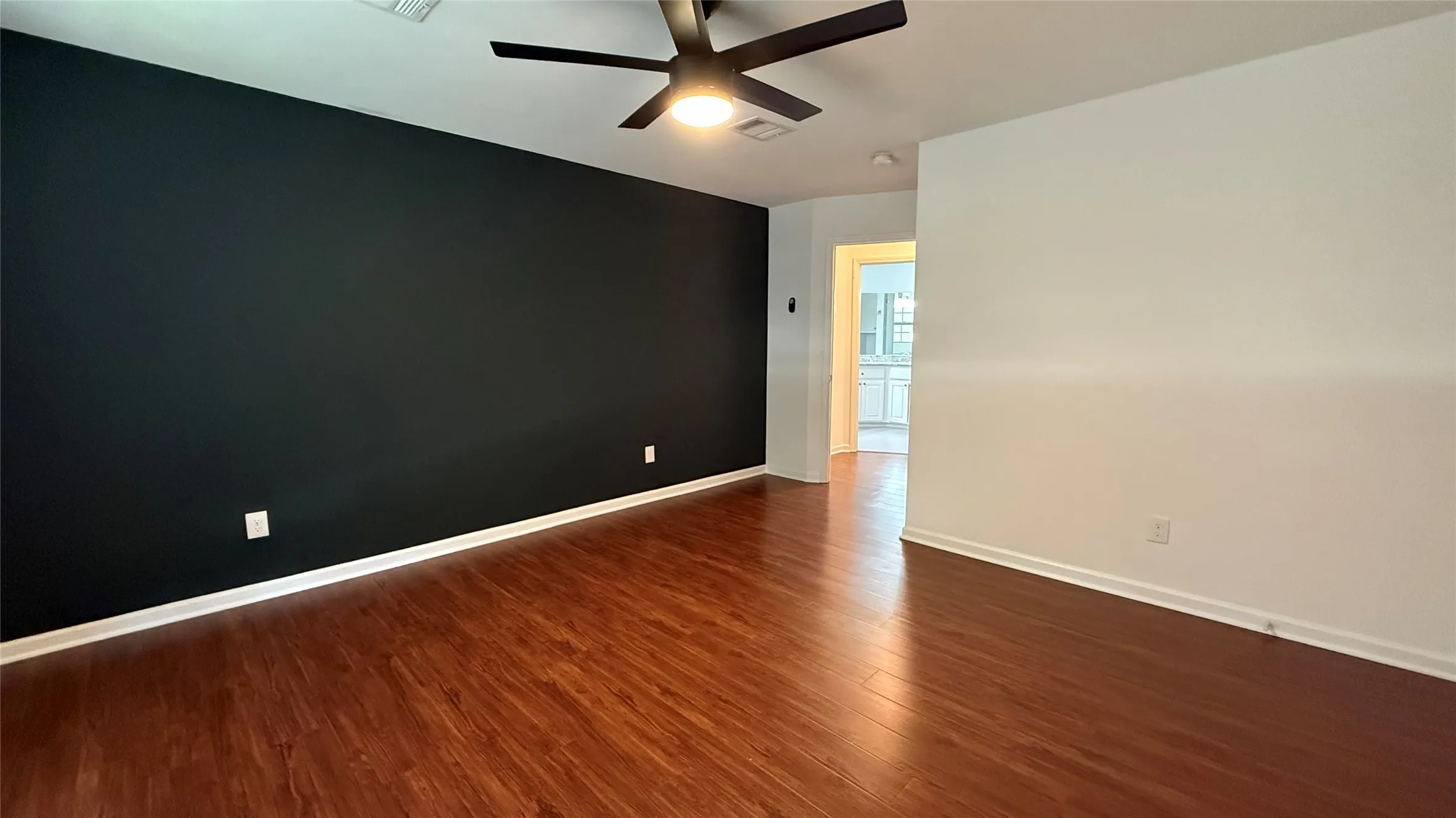 Wood-finish flooring throughout