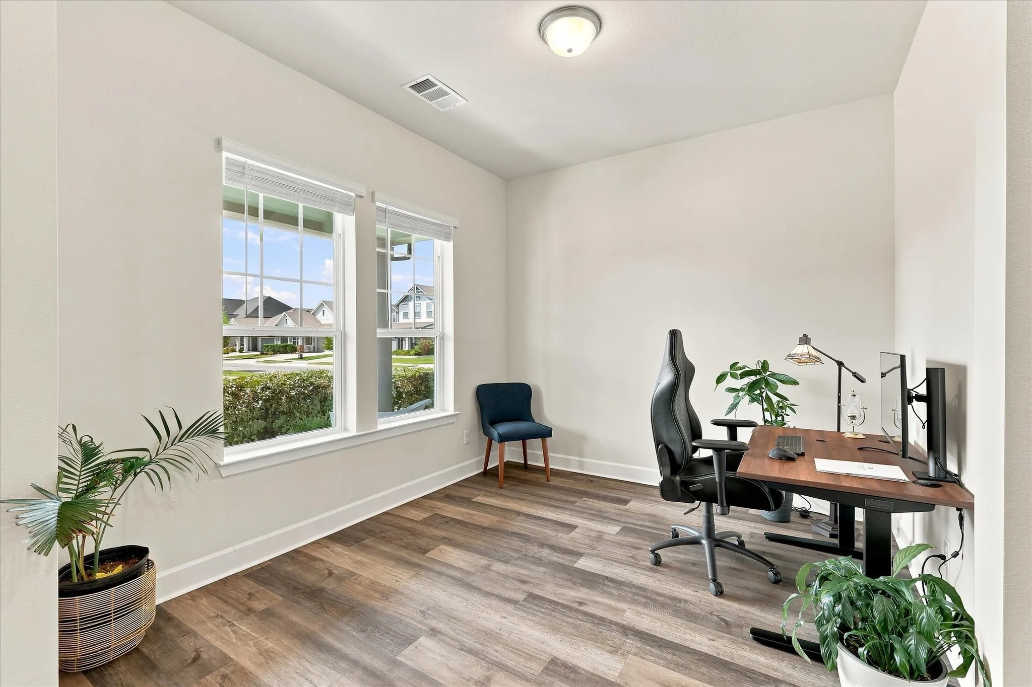 This den would make a fantastic office, or seating area