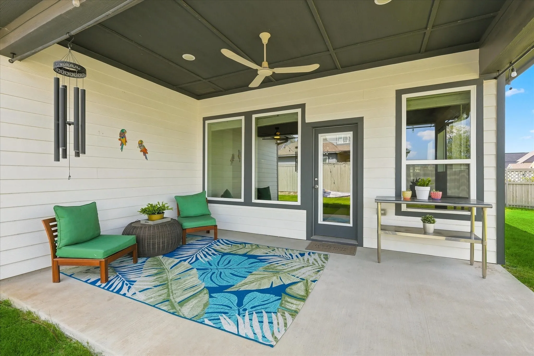 The back patio is the perfect retreat for your outdoor living!