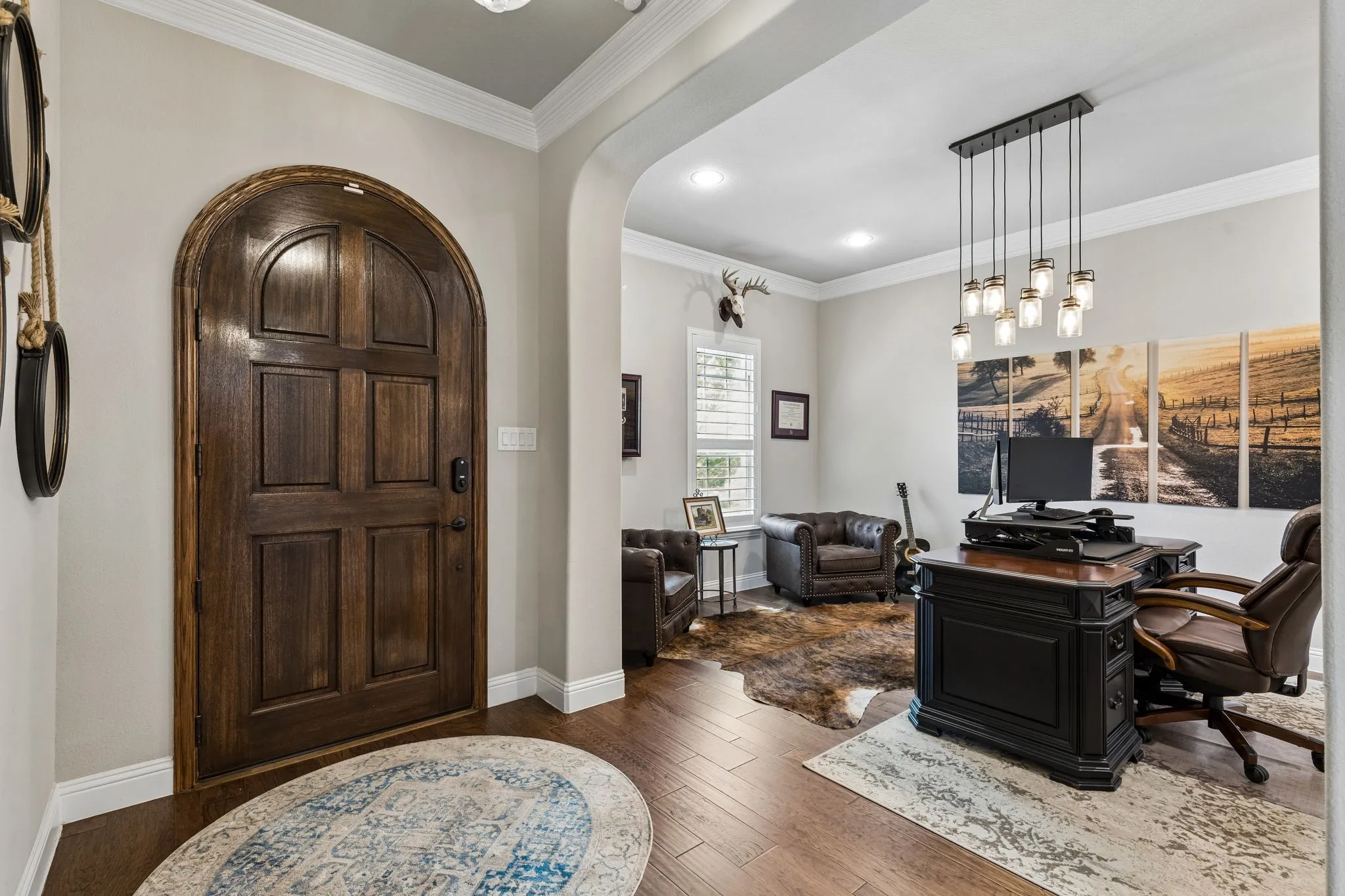 View of second living room, currently being used as an office.