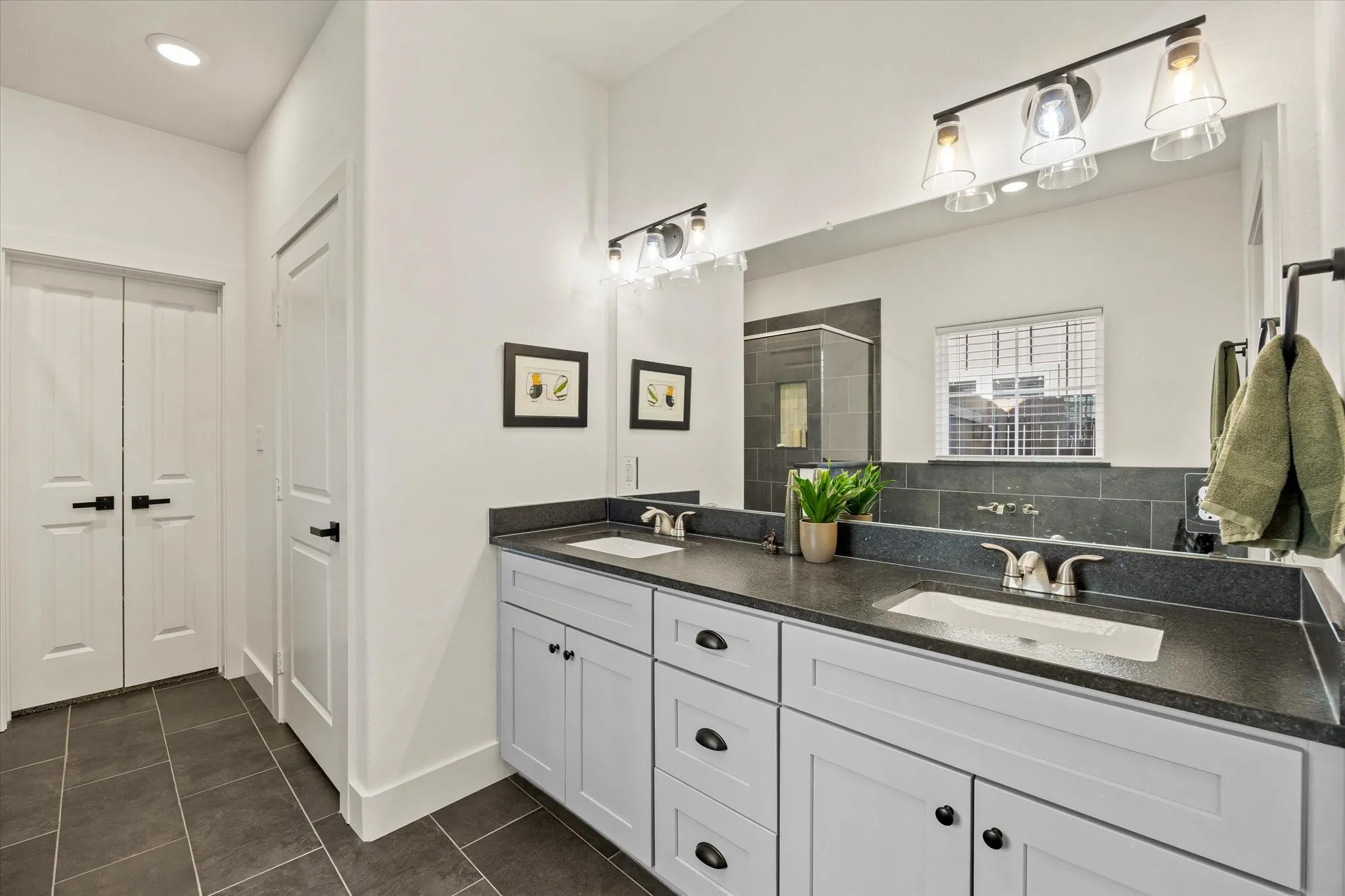Double vanity.