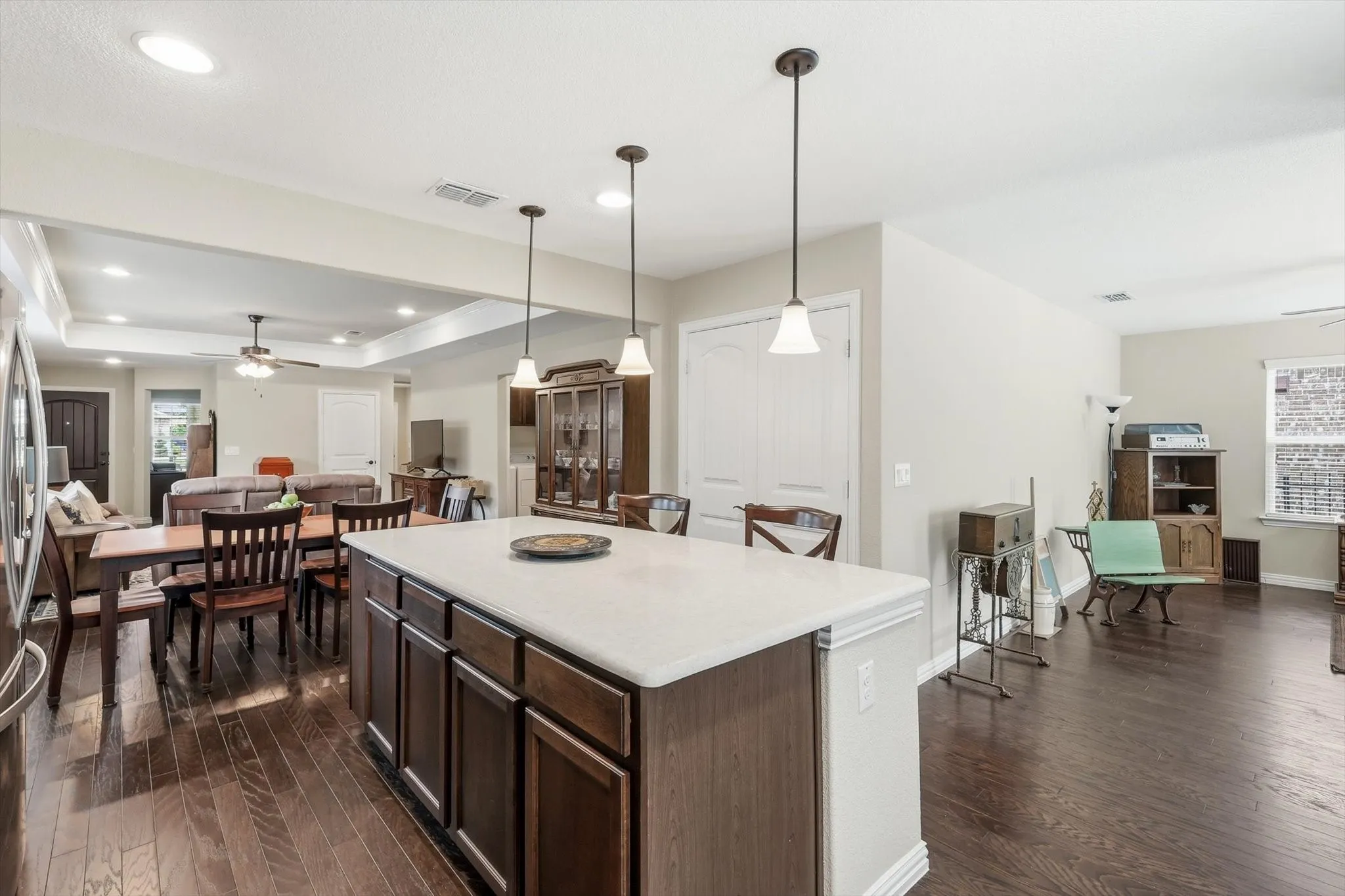 Large kitchen with island seating