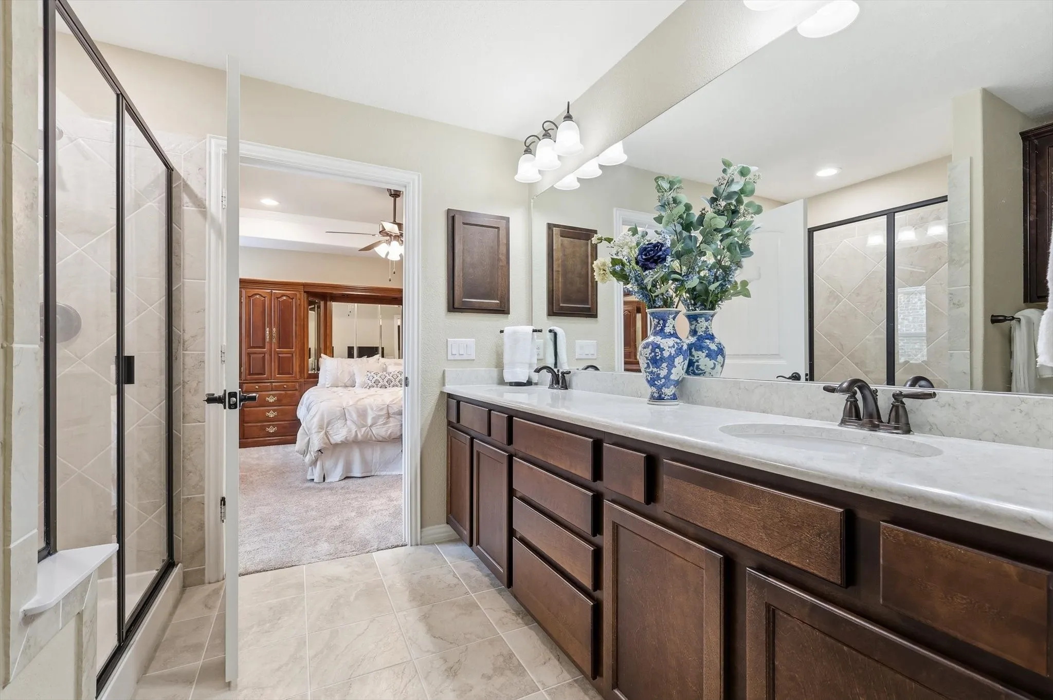 Large vanity with double sinks