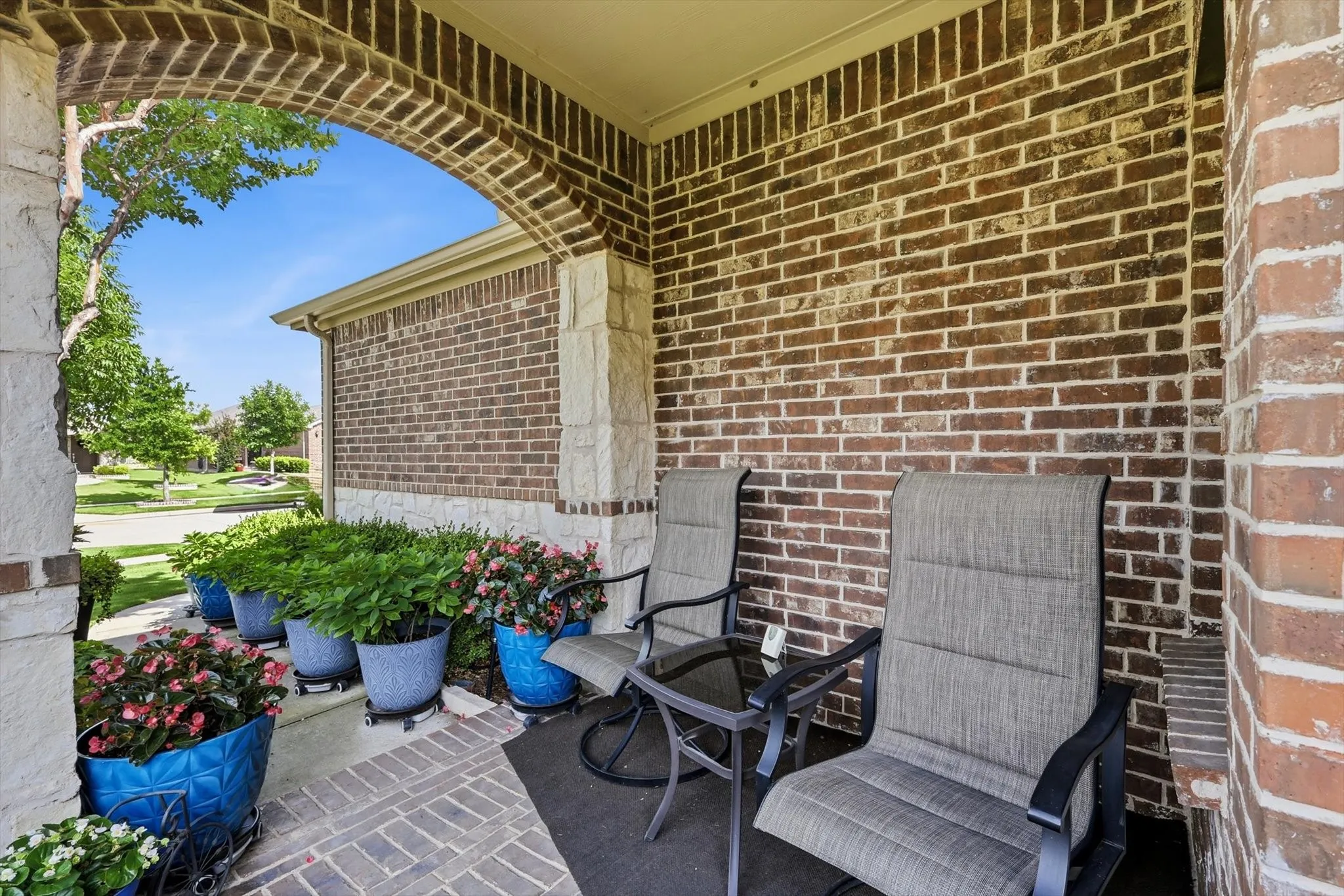 Inviting covered front porch