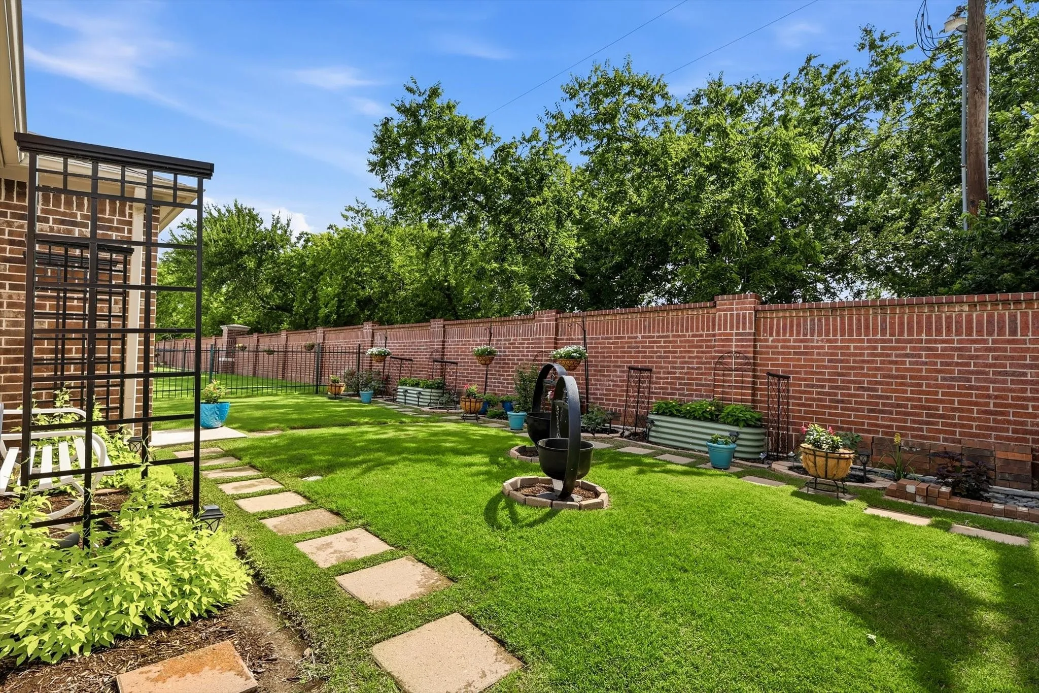 Fully fenced backyard