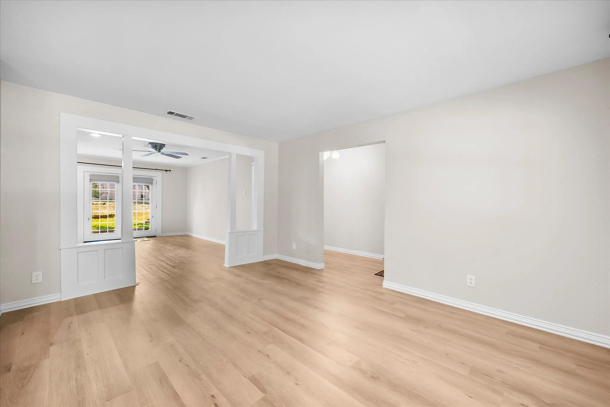 Spacious family room opens onto breakfast area and kitchen