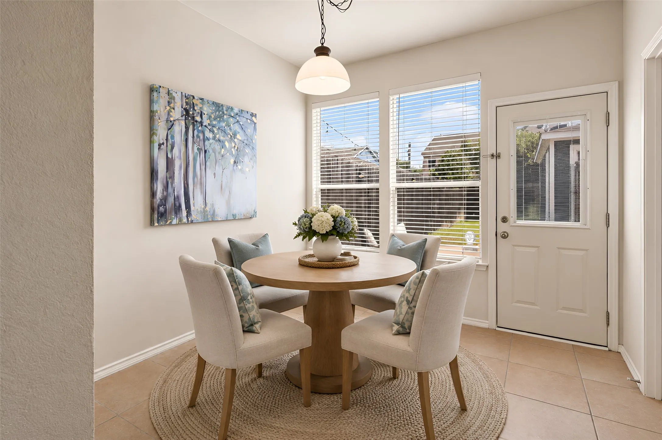 Virtually staged breakfast room